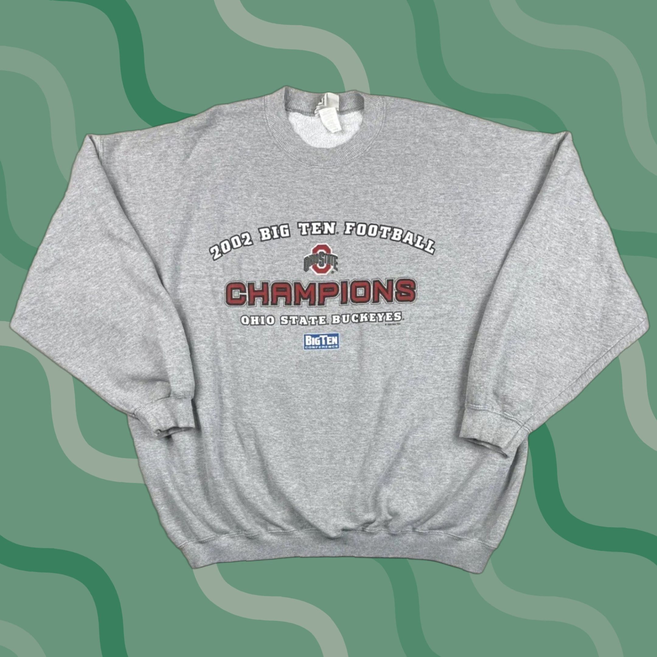 Lee VINTAGE Lee Ohio State Crewneck Sweatshirt 2XL Gray Men Sweatshirt Buckeyes Big Ten Champions 2002 NCAA 90s College Sports USA Football Shirt Size US XXL / EU 58 / 5 - 1 Thumbnail