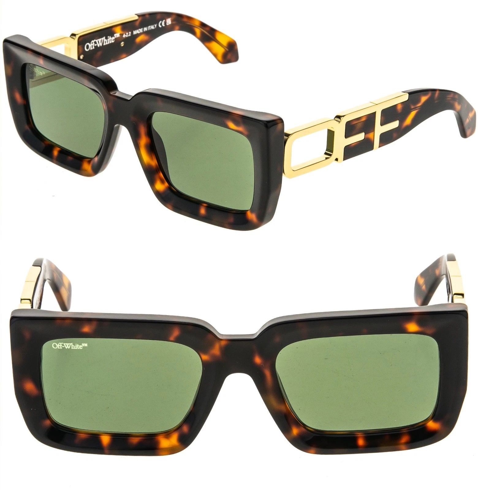OFF-WHITE 073 OERI073 Brown Green Unisex BOSTON Sunglasses