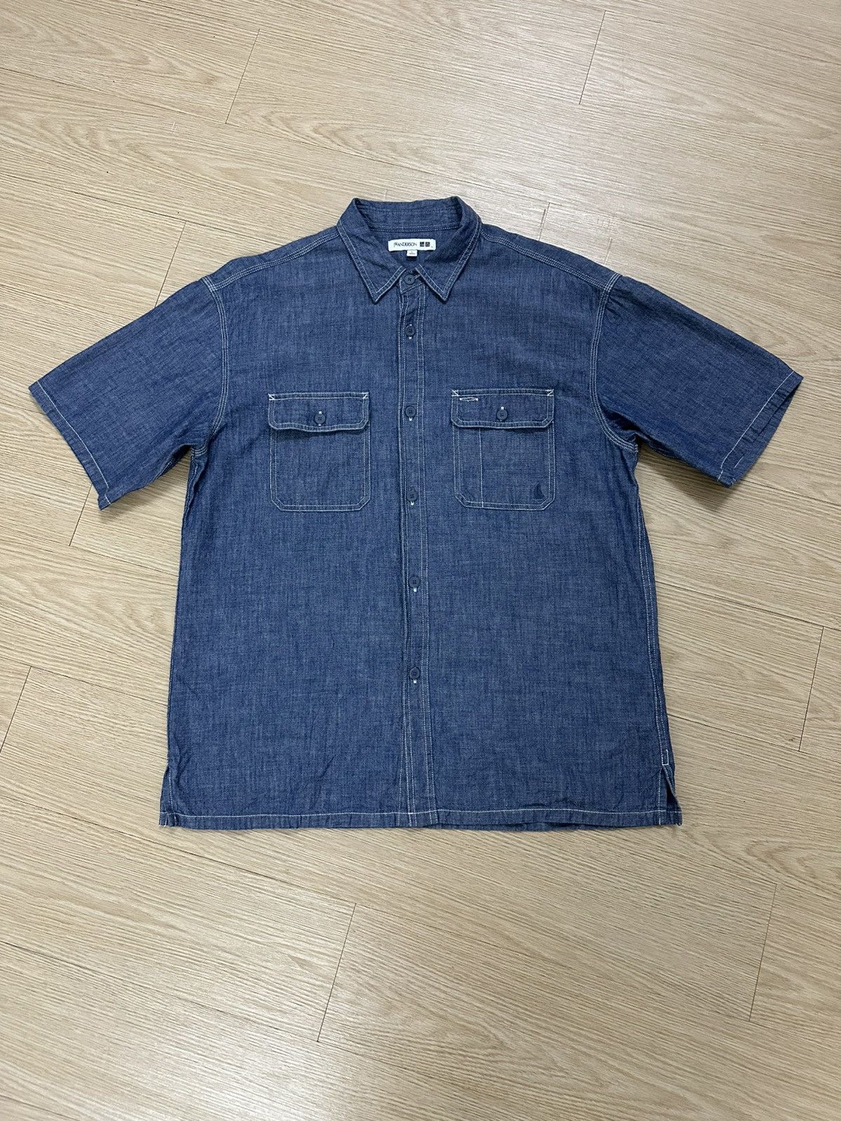 Beauty Beast × JW Anderson × Uniqlo Rare J.W. Anderson Uniqlo Denim Double Pocket Work Shirt Size US L / EU 52-54 / 3 - 7 Thumbnail