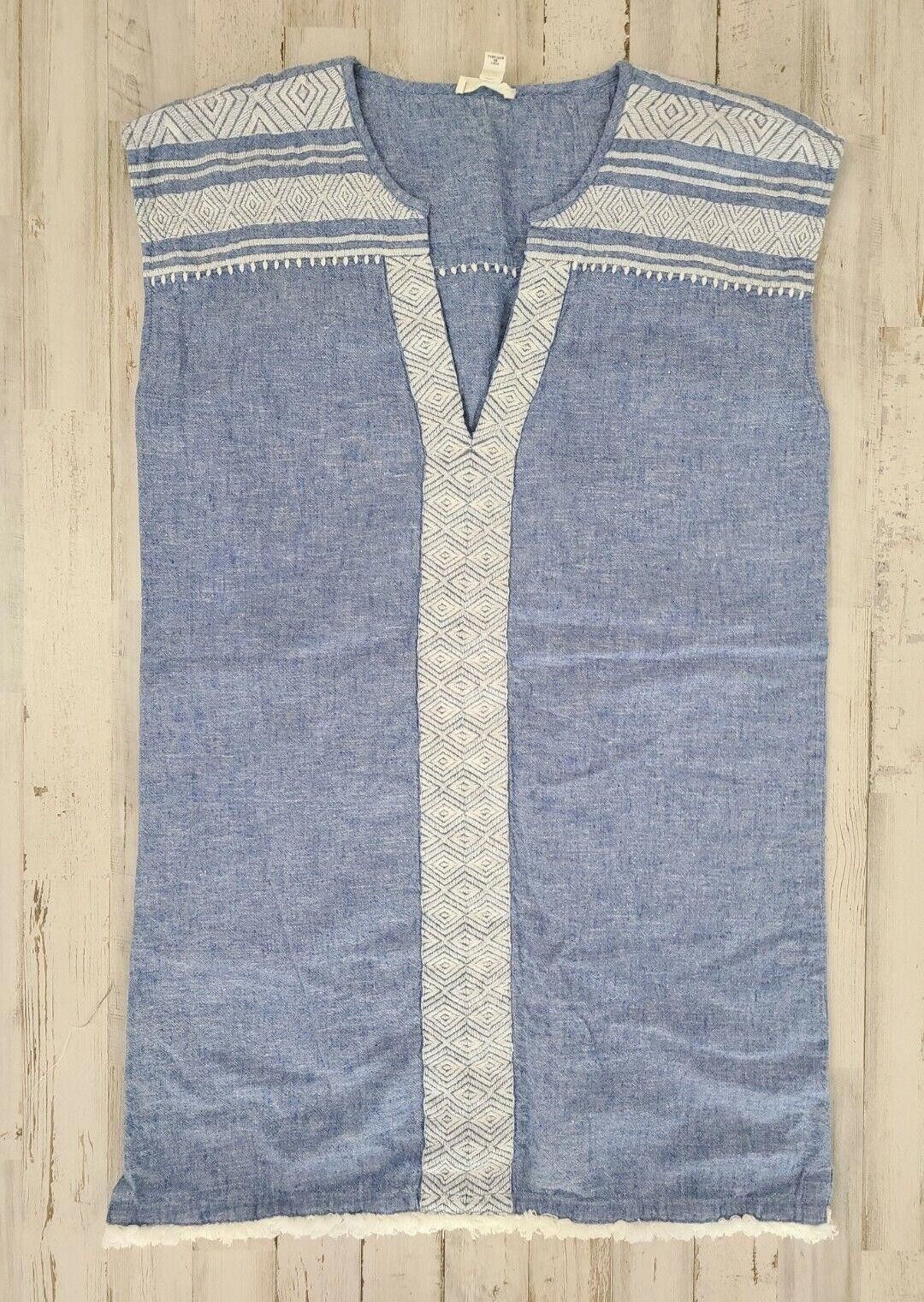 Designer Soft Joie Dress Extra Small Linen Blend Blue Boho Embroider Size XS / US 0-2 / IT 36-38 - 1 Thumbnail