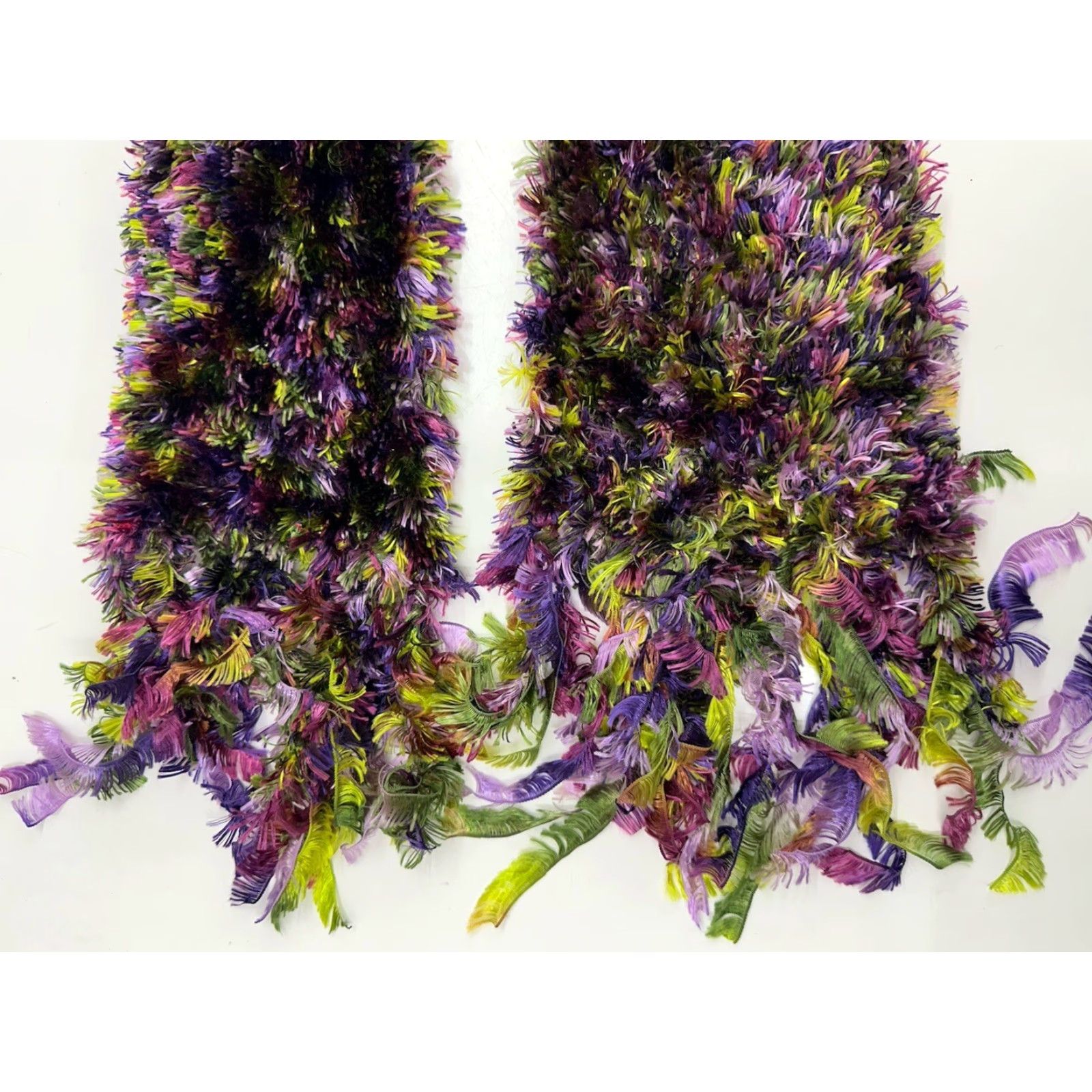 Vintage VINTAGE Cejon Accessories Womens Magic Scarf Rectangle Scarf 66 inches Green Purple 80s 90s Festival Fringe Womens Size ONE SIZE - 2 Thumbnail