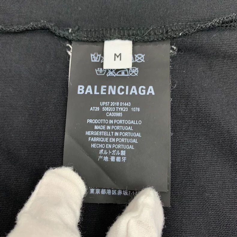 Balenciaga Balenciaga Black logo monogrammed cotton short sleeve T-sh Size US M / EU 48-50 / 2 - 6 Thumbnail
