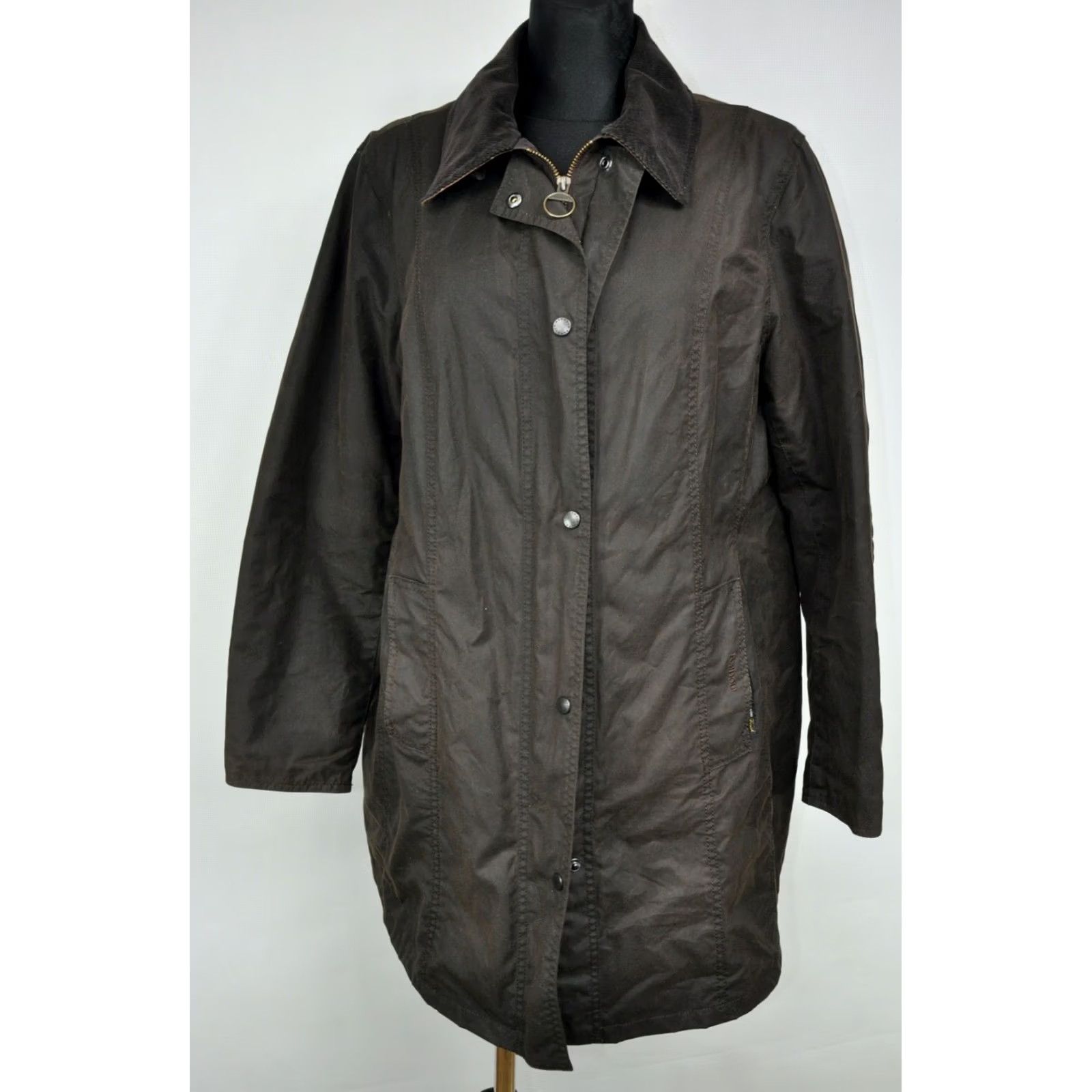 Barbour BARBOUR BELSAY Waxed Cotton Jacket Coat Brown size US 14 UK 18 Womens Regular Size XS? Size XL / US 12-14 / IT 48-50 - 2 Thumbnail