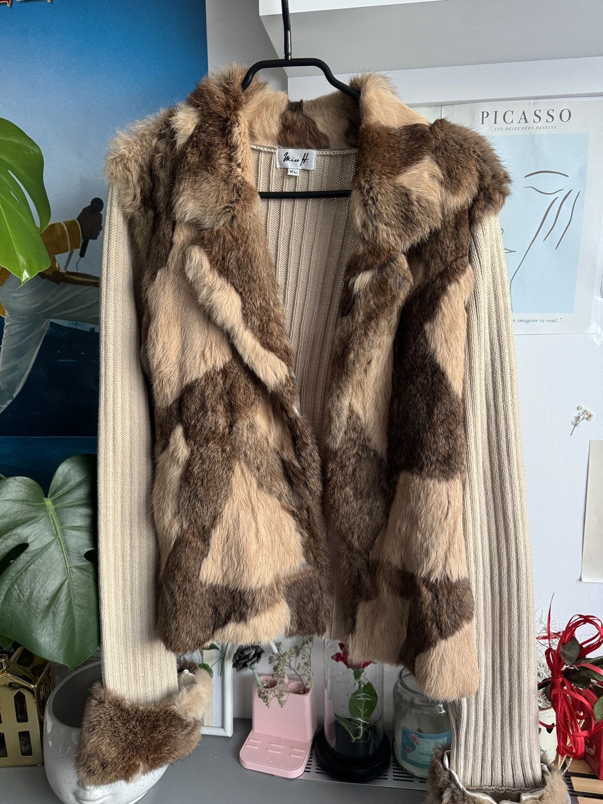 Japanese Brand × Vintage Fur jacket rabbit real vintage yk2 cardigan Size XL / US 12-14 / IT 48-50 - 1 Thumbnail