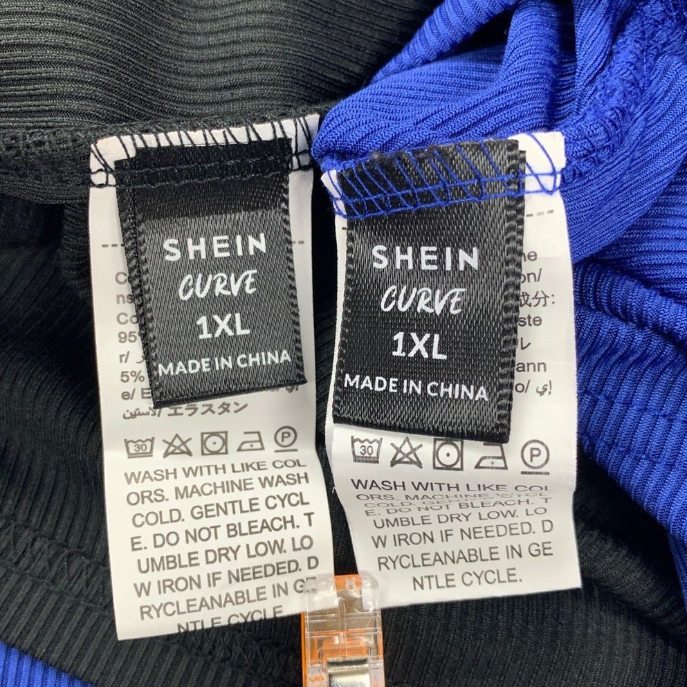 Shein Lot of 2 Shein Curve Womens 1X Short Sleeve Deep V Neck Tops Size XL / US 12-14 / IT 48-50 - 3 Thumbnail