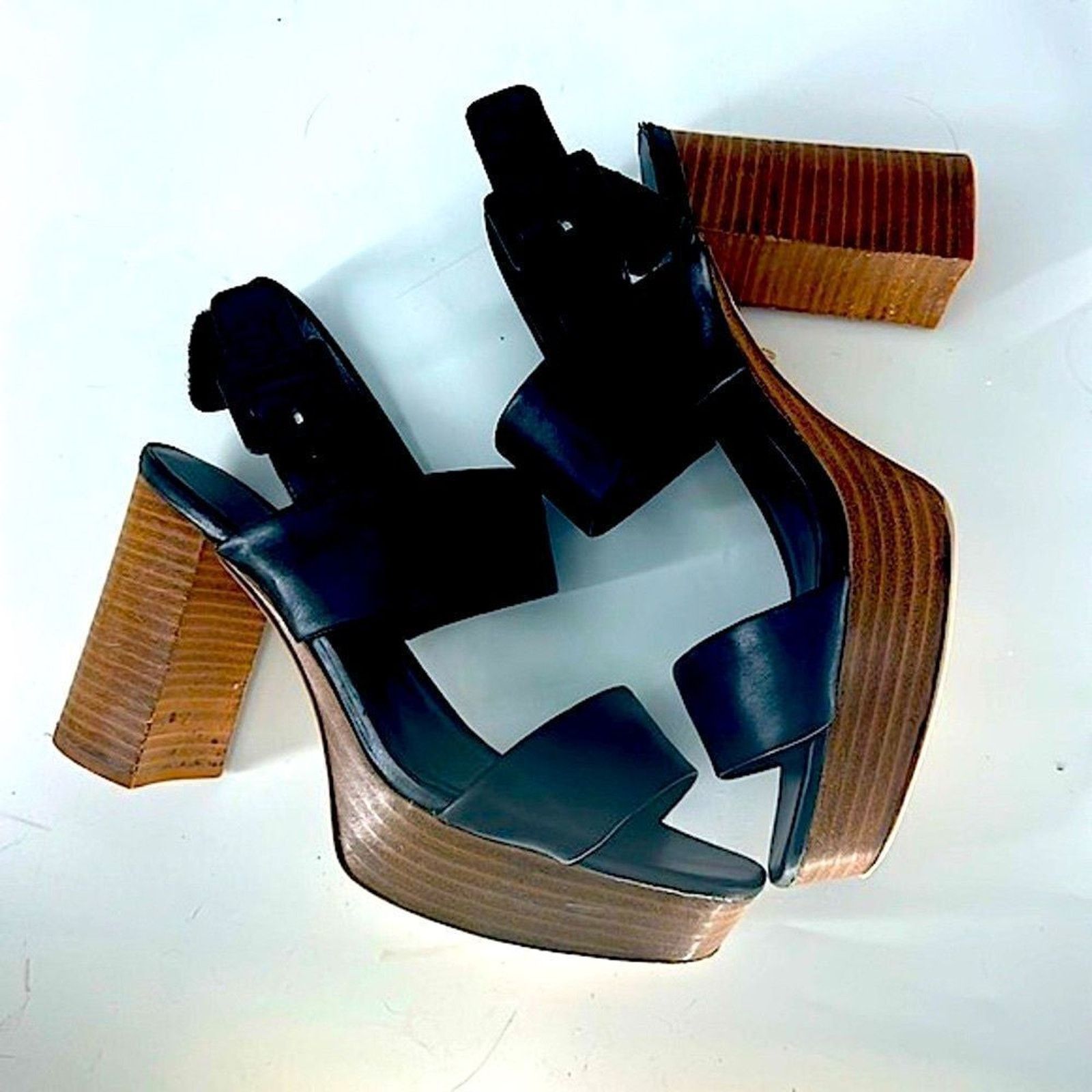 Jeffrey Campbell JEFFREY CAMPBELL Ammaly Black Slingback Platform Sandal 9 Size US 9 / IT 39 - 1 Thumbnail