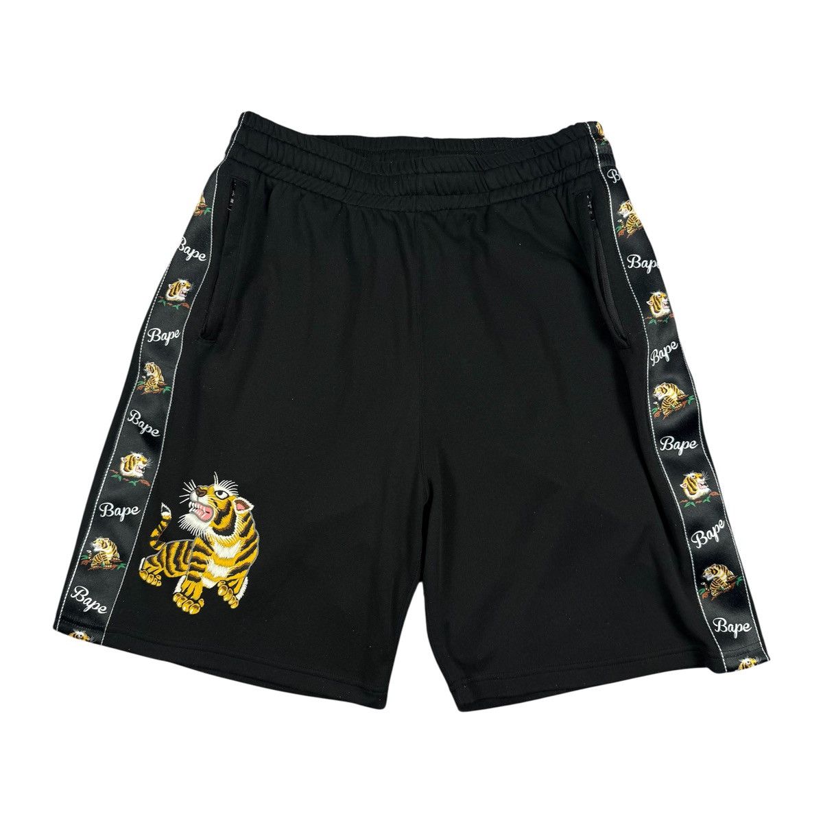 Bape Bape Tiger Jersey Wide ‘Black’ Shorts Size US 34 / EU 50 - 1 Thumbnail