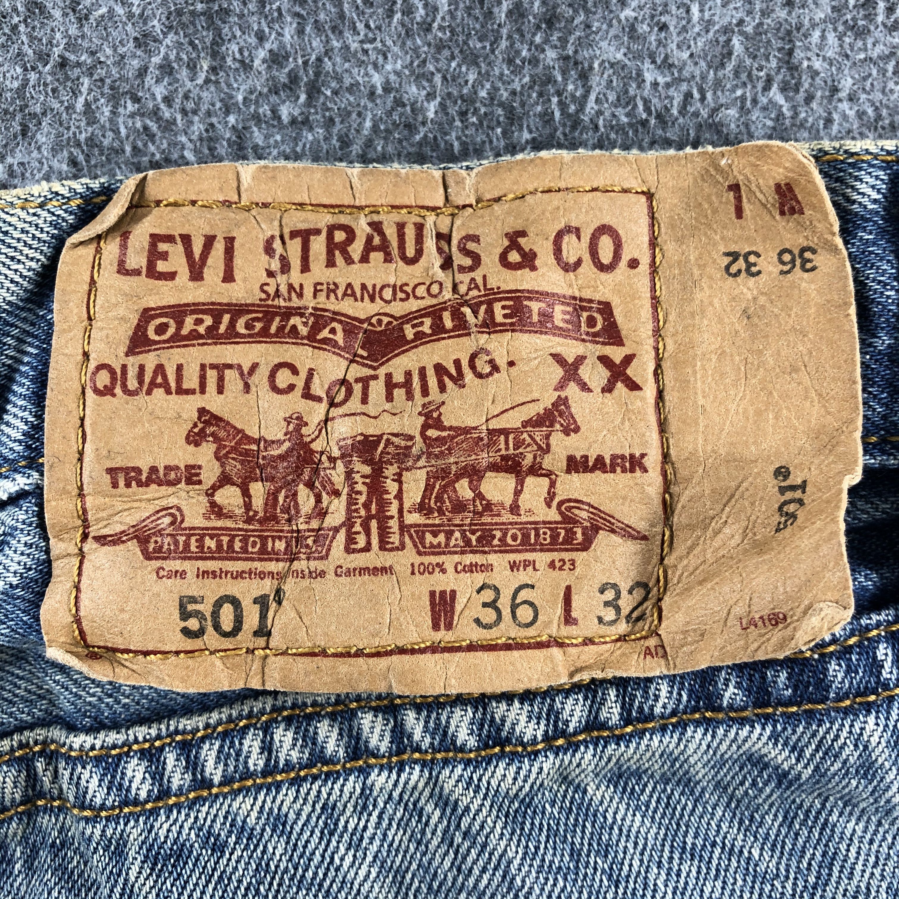 Levi's Vintage Blue Wash Levis 501 Jeans-J2510 Size US 34 / EU 50 - 5 Thumbnail