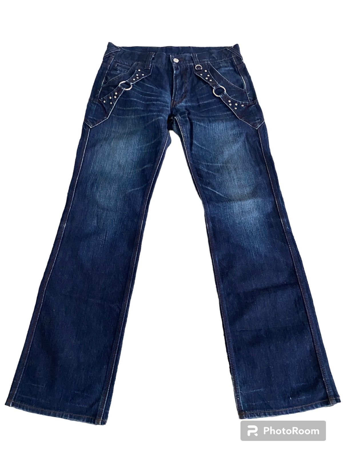 HIDEAWAYS Flare jeans hideaways boot cut rare design japan 🇯🇵 Size US 33 - 1 Thumbnail