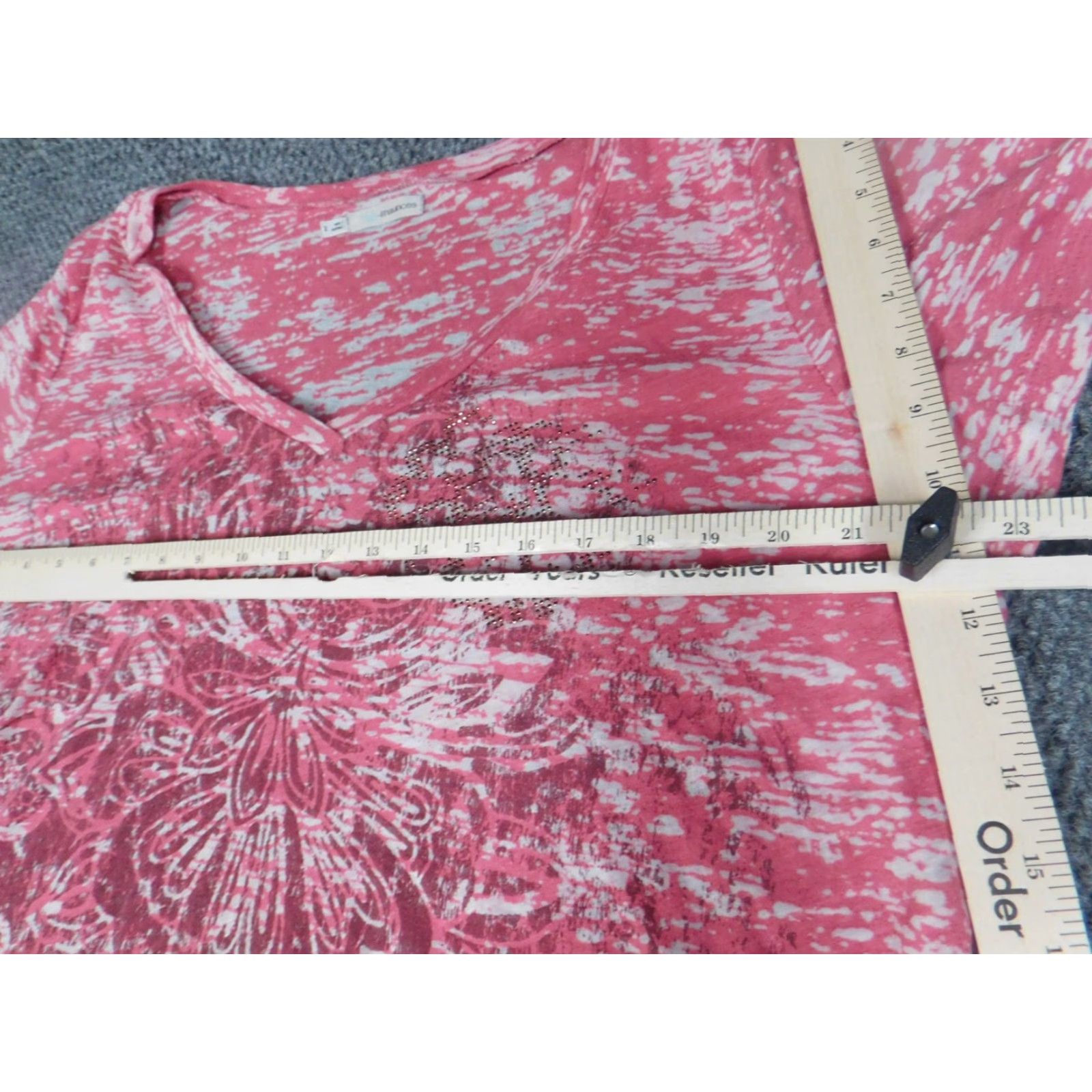 Vintage Maurices Blouse Shirt Womens 2 Pink Round Neck Short Sleeve Lace Button Casual Stretch Cotton Polyester Vintage No Size XS / US 0-2 / IT 36-38 - 5 Thumbnail