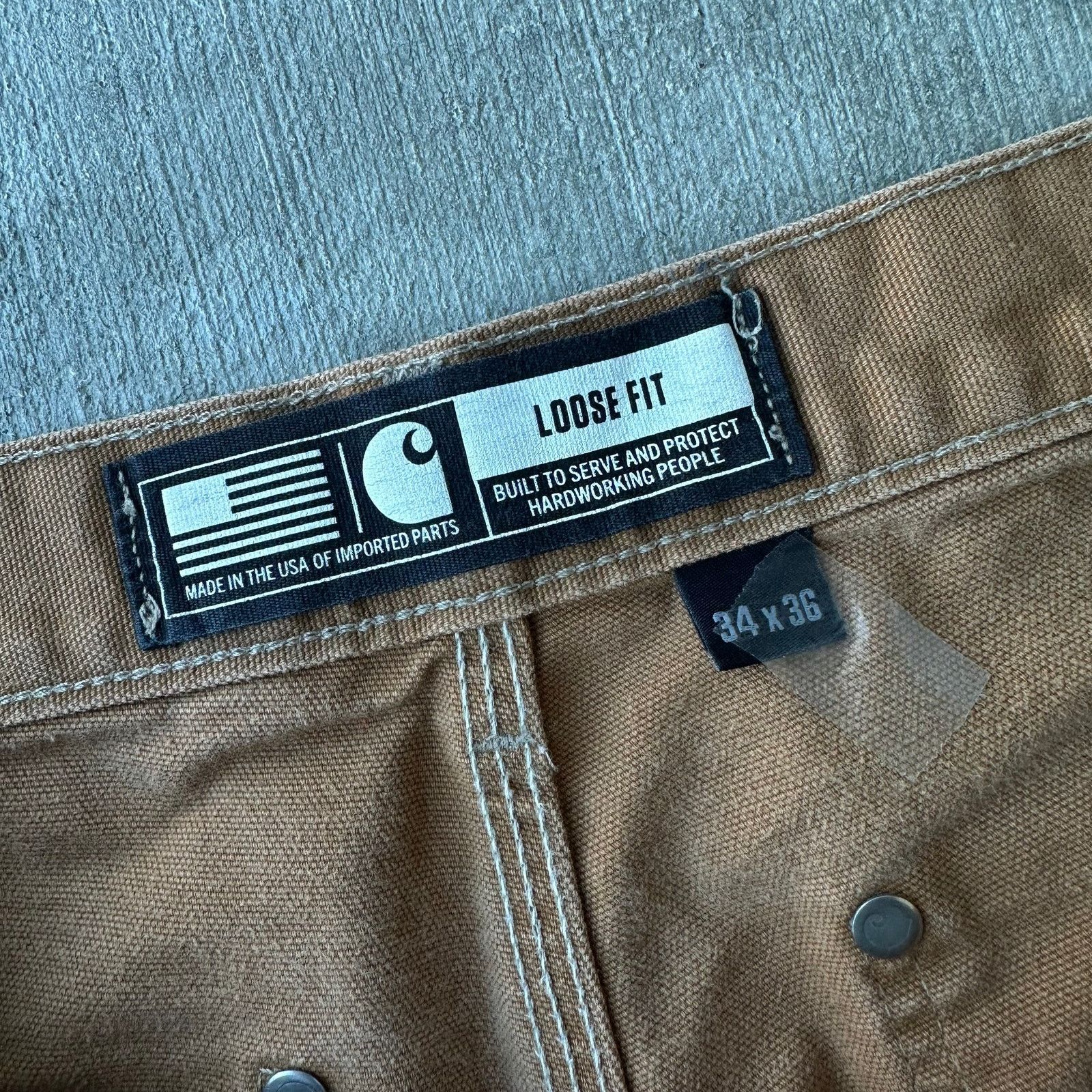 Carhartt × Vintage Carhartt brown double knee work wear carpenter pants Size US 33 - 8 Thumbnail