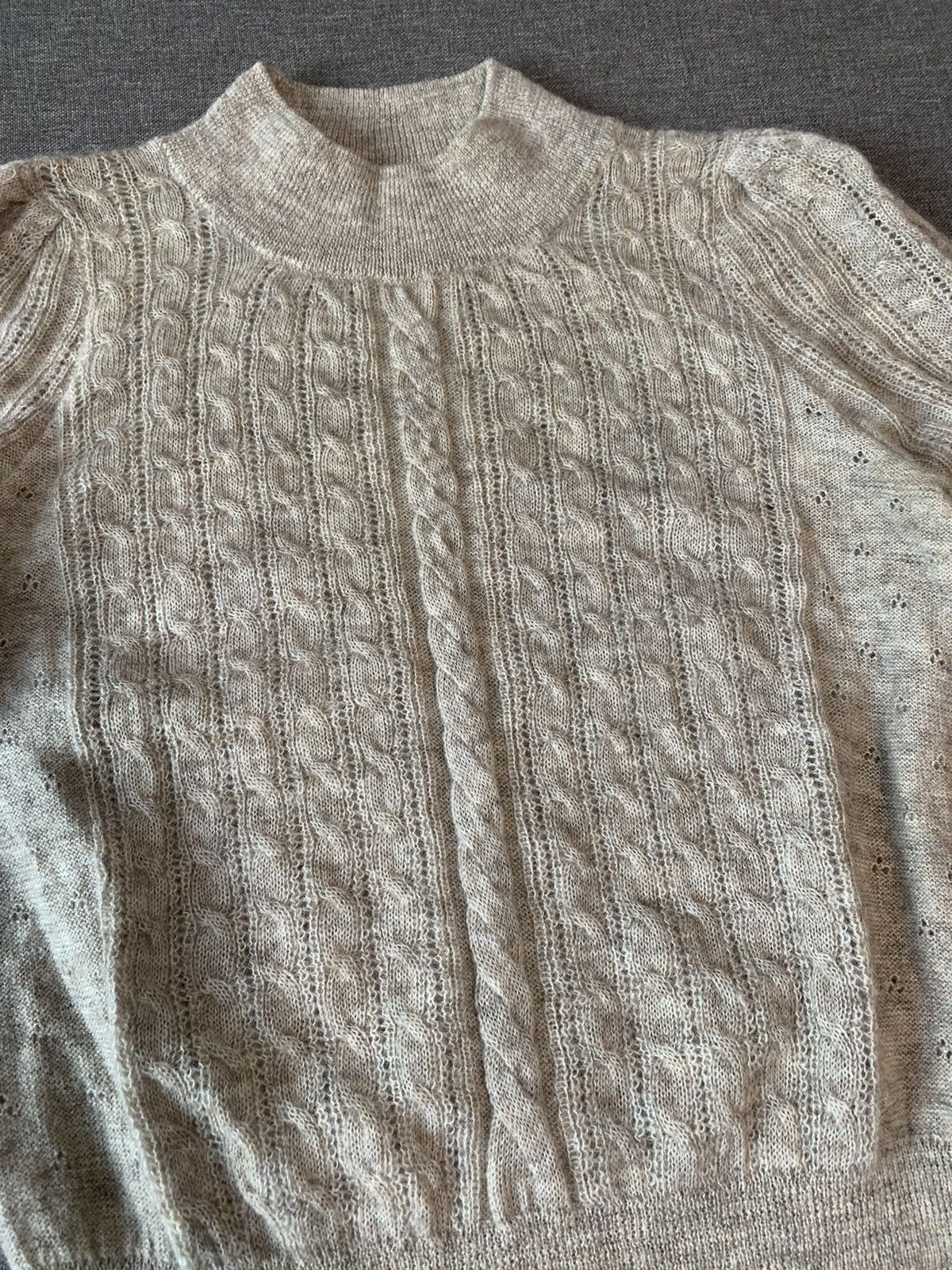 DOEN Doen Baby Alpaca Turtle Neck Cable knit sweater Size S / US 4 / IT 40 - 2 Thumbnail