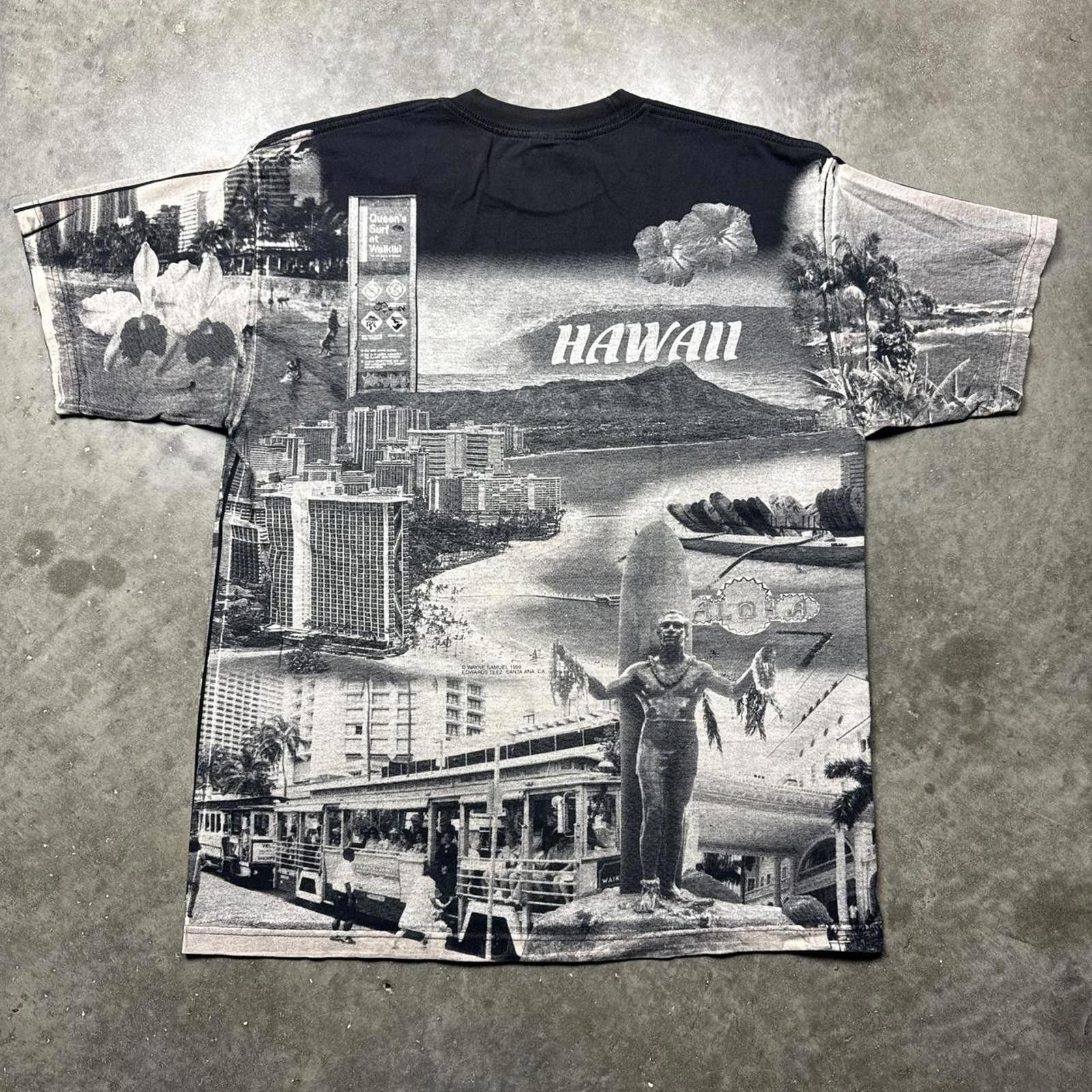 AAA Vintage 90's All Over Print 1999 Hawaii Faded T-shirt Size US XL / EU 56 / 4 - 2 Thumbnail
