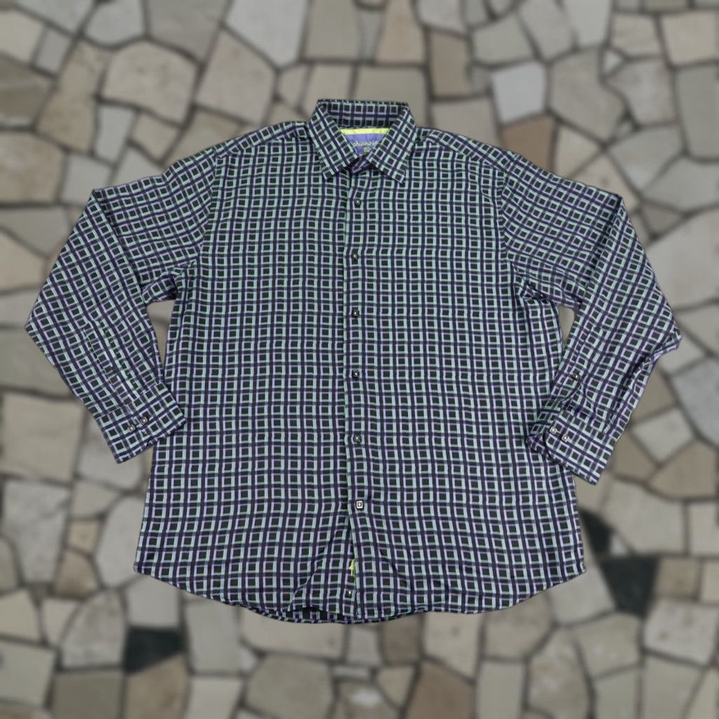 Luchiano Visconti VINTAGE Luchiano Visconti Plaid Button Up Shirt Men Large Black Regular Fit Long Sleeve Size US L / EU 52-54 / 3 - 1 Thumbnail