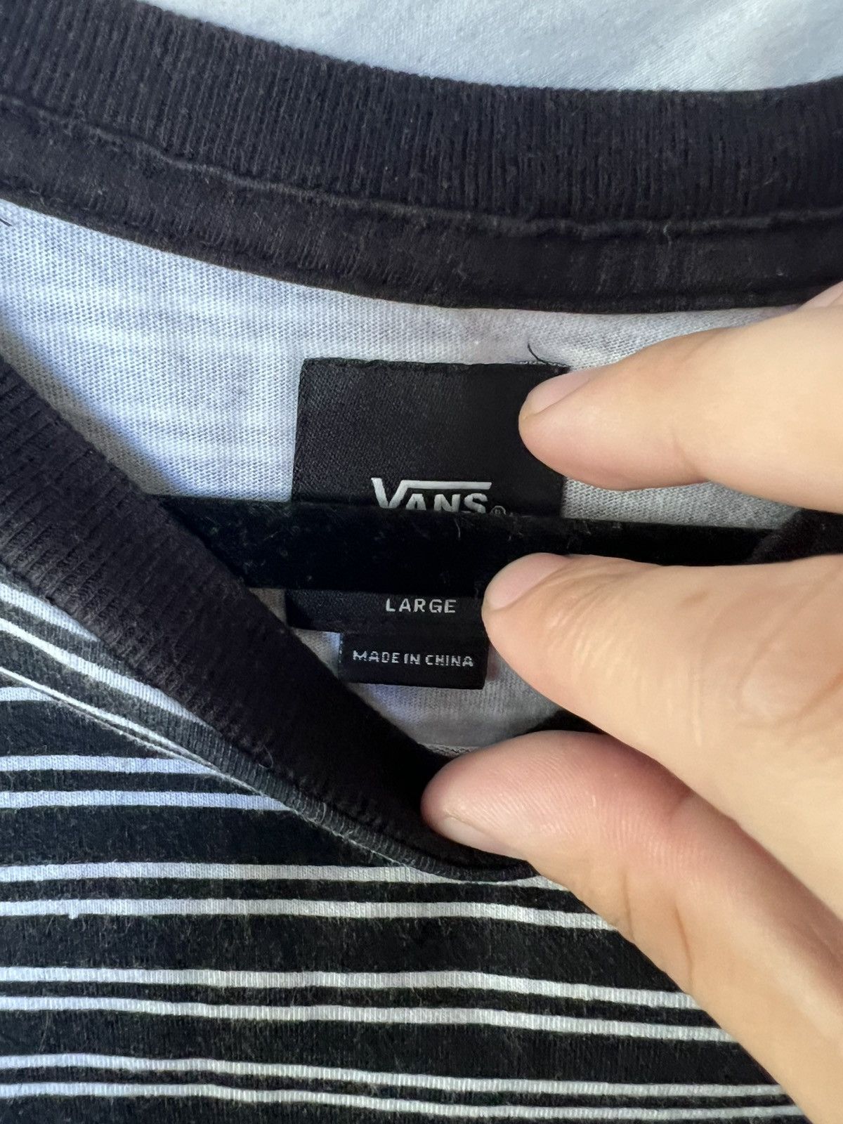 Vans Vans shirt striped black and white long sleeve Size US L / EU 52-54 / 3 - 3 Thumbnail