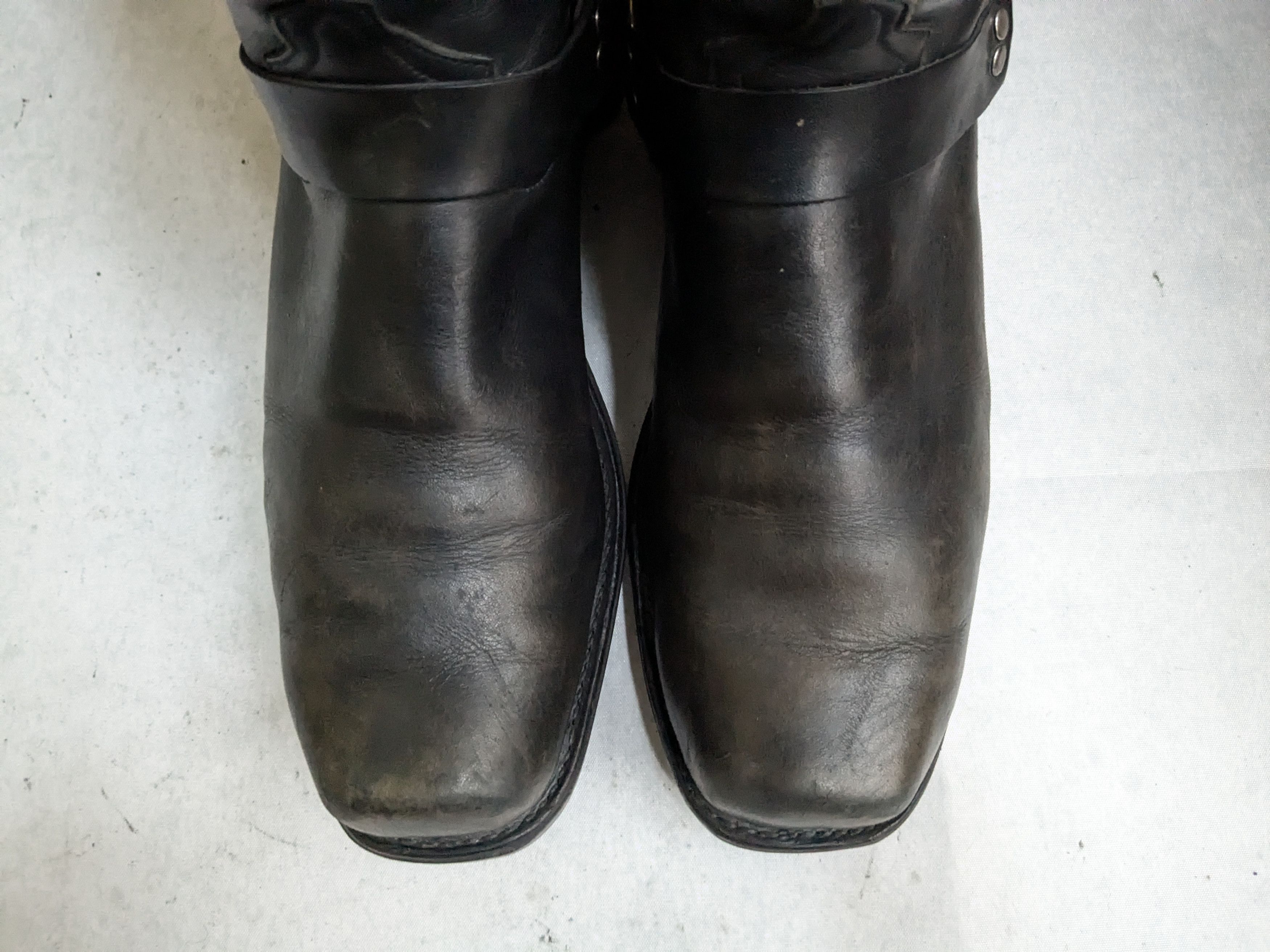 Genuine Leather Tony Lama Harness Boots Black Leather 11.5 Motorcycle Biker Size US 11.5 / EU 44-45 - 4 Thumbnail