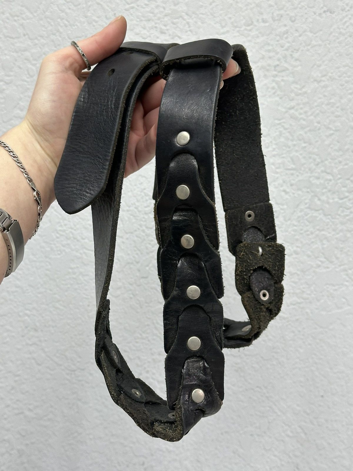 B.B. Simon Vintage Leather Bottega Veneta Belts Y2k Diesel style Rare Size ONE SIZE - 5 Thumbnail