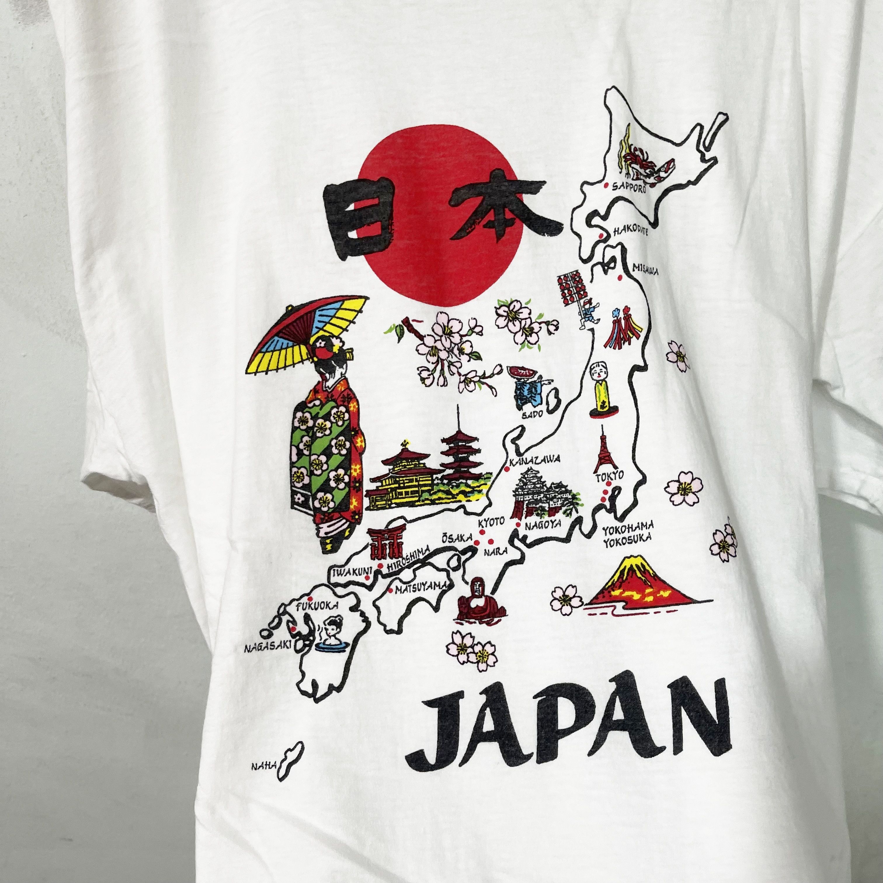 Vintage Vintage 90s Japan Map T-Shirt Size US XL / EU 56 / 4 - 2 Thumbnail