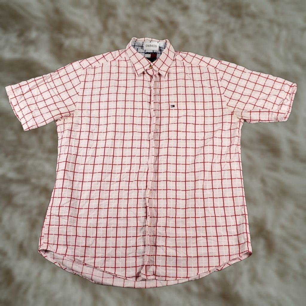 Tommy Hilfiger Tommy Hilfiger Shirt Mens Small Red Check Button-Up Short Sleeve Cotton Size US S / EU 44-46 / 1 - 1 Thumbnail