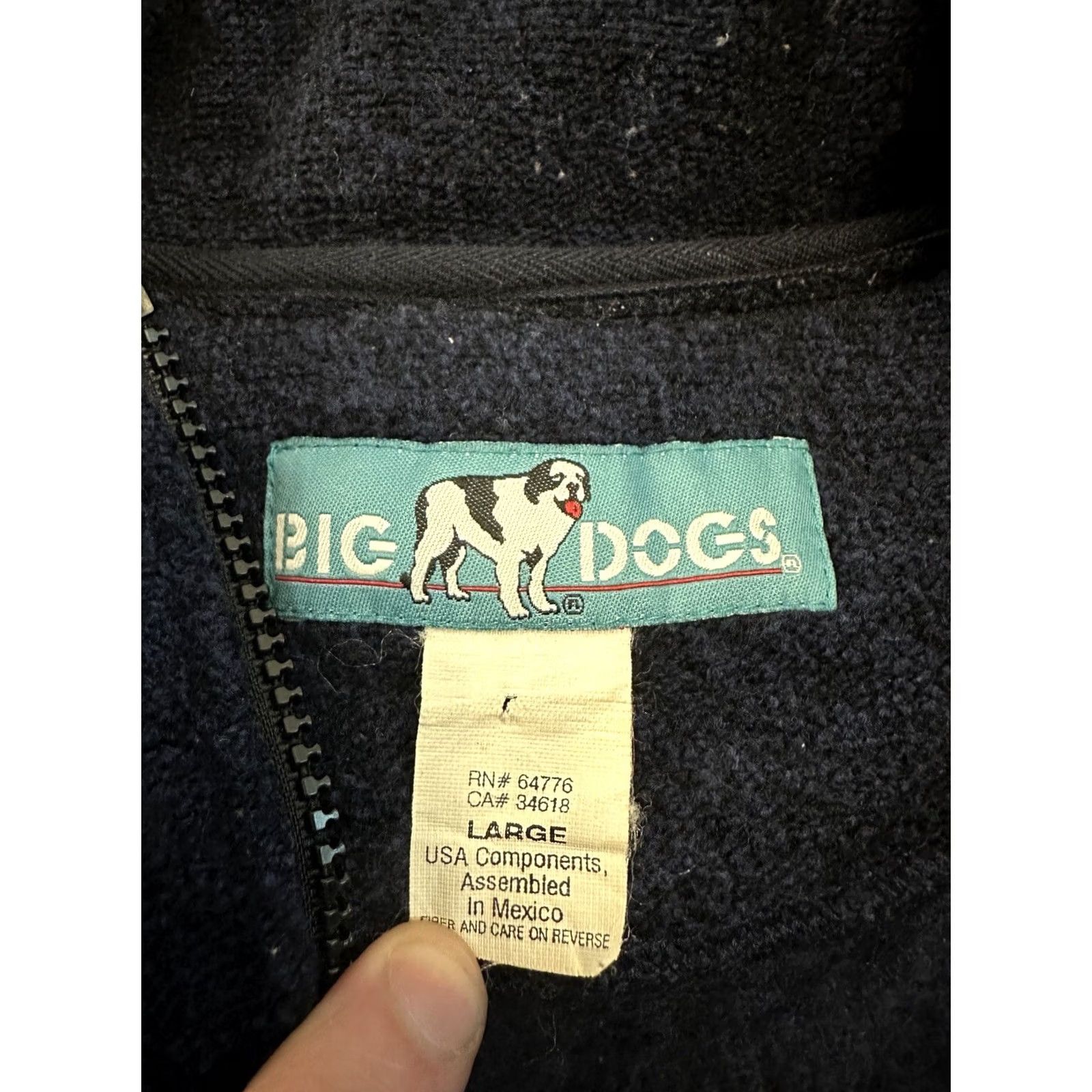 Big Dogs Big Dogs Vintage Fleece Pullover Sweatshirt Adult Large Navy Blue 1/4 Zip Dog Mens Size US L / EU 52-54 / 3 - 3 Thumbnail