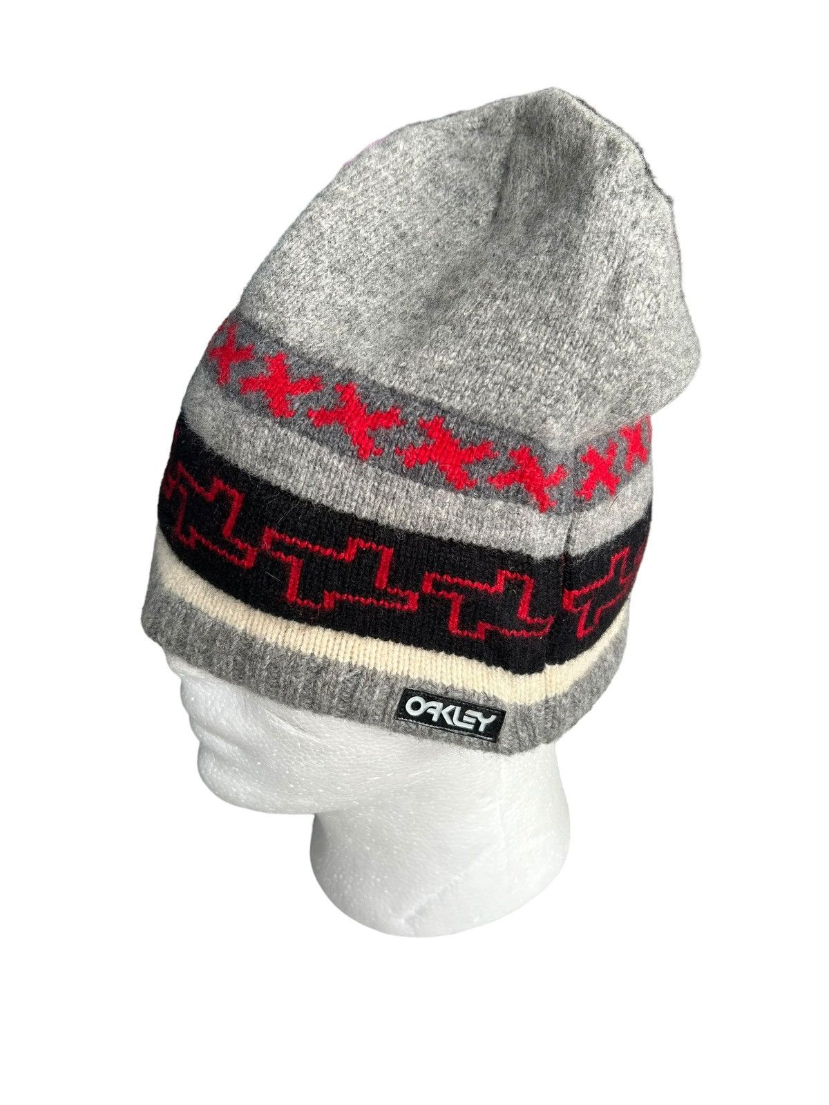 Japanese Brand × Oakley Vtg Oakley Crazy Design Beanie Hats snowcap ☠️ Size ONE SIZE - 2 Thumbnail