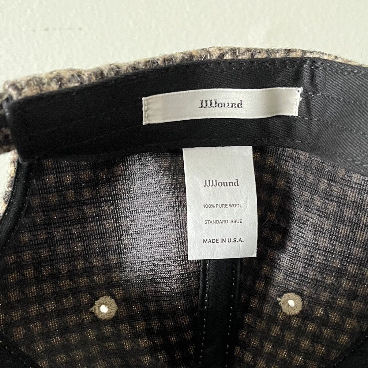 JJJJound Weekend Wool Houndstooth Hat Size ONE SIZE - 10 Thumbnail