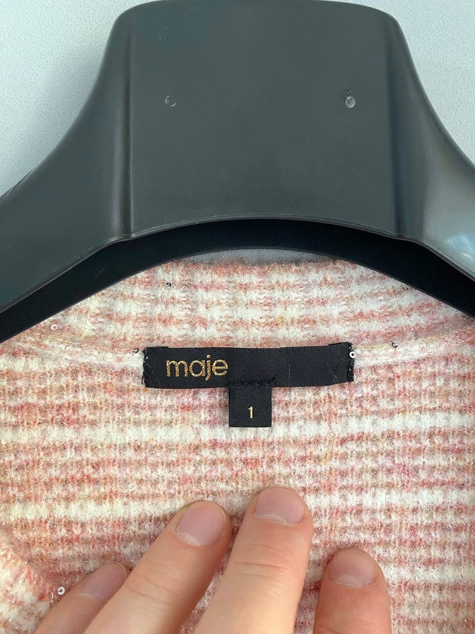 Maje Maje Women's Tweed-Style Pink Wool / Mohair Knit Cardigan, S Size S / US 4 / IT 40 - 16 Thumbnail