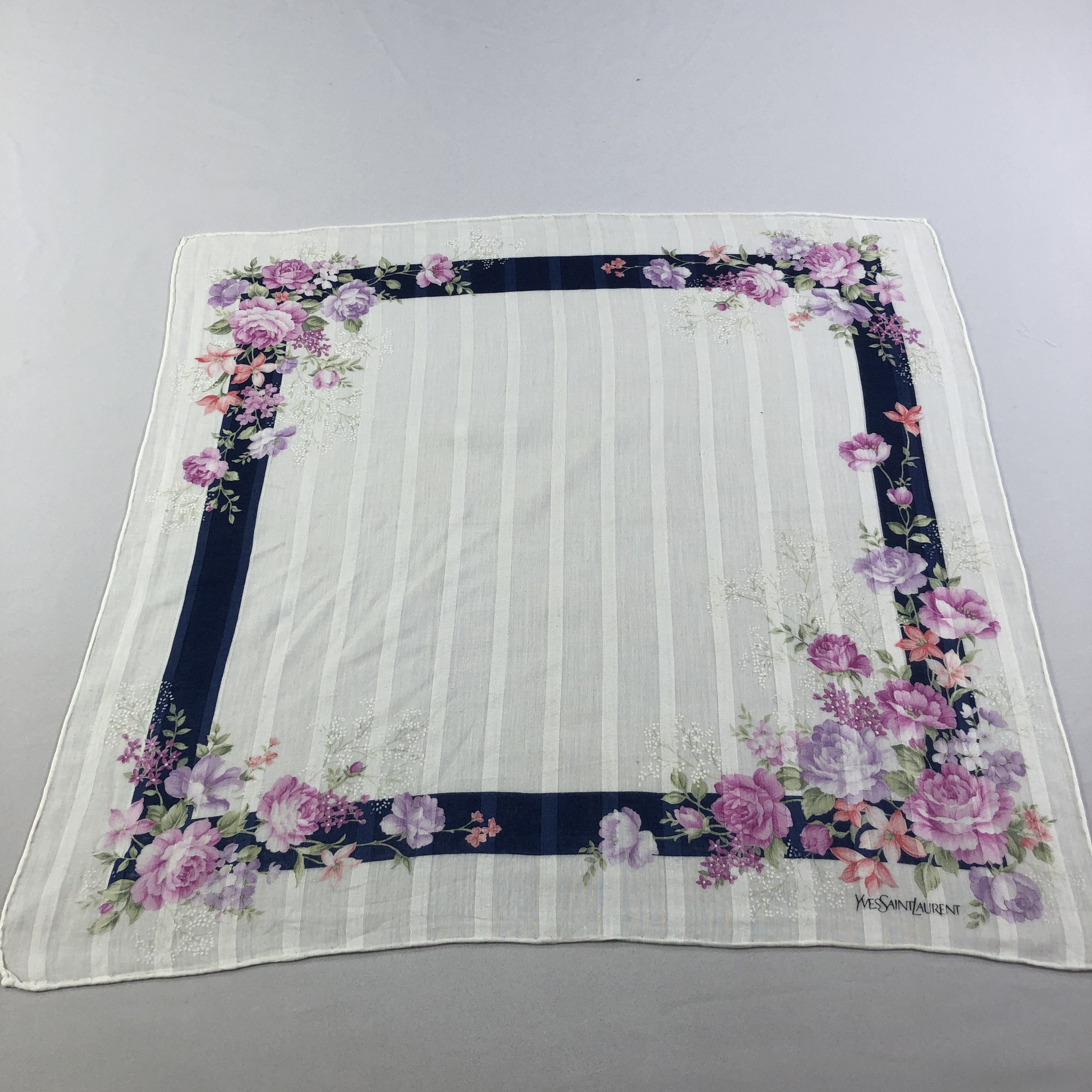 Yves Saint Laurent YSL Floral Handkerchief Neckerchief Bandana H1598 Size ONE SIZE - 2 Thumbnail