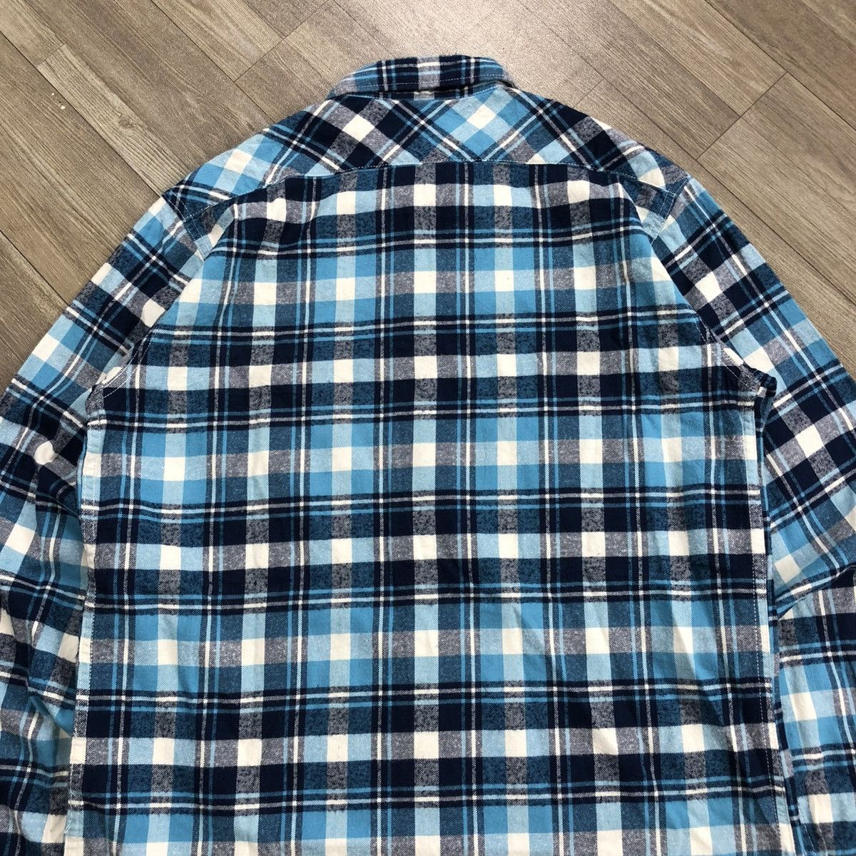 Hysteric Glamour × Japanese Brand × Vintage 2000s Hysteric Glamour Blue/White Plaid Flannel Shirt Size US L / EU 52-54 / 3 - 10 Thumbnail