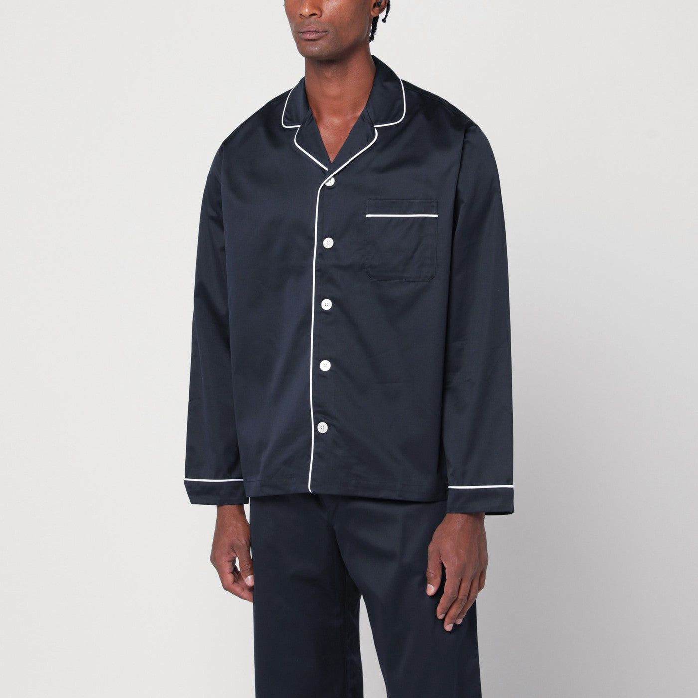 Tekla Tekla Blue/White Pyjama Shirt Size US L / EU 52-54 / 3 - 1 Thumbnail