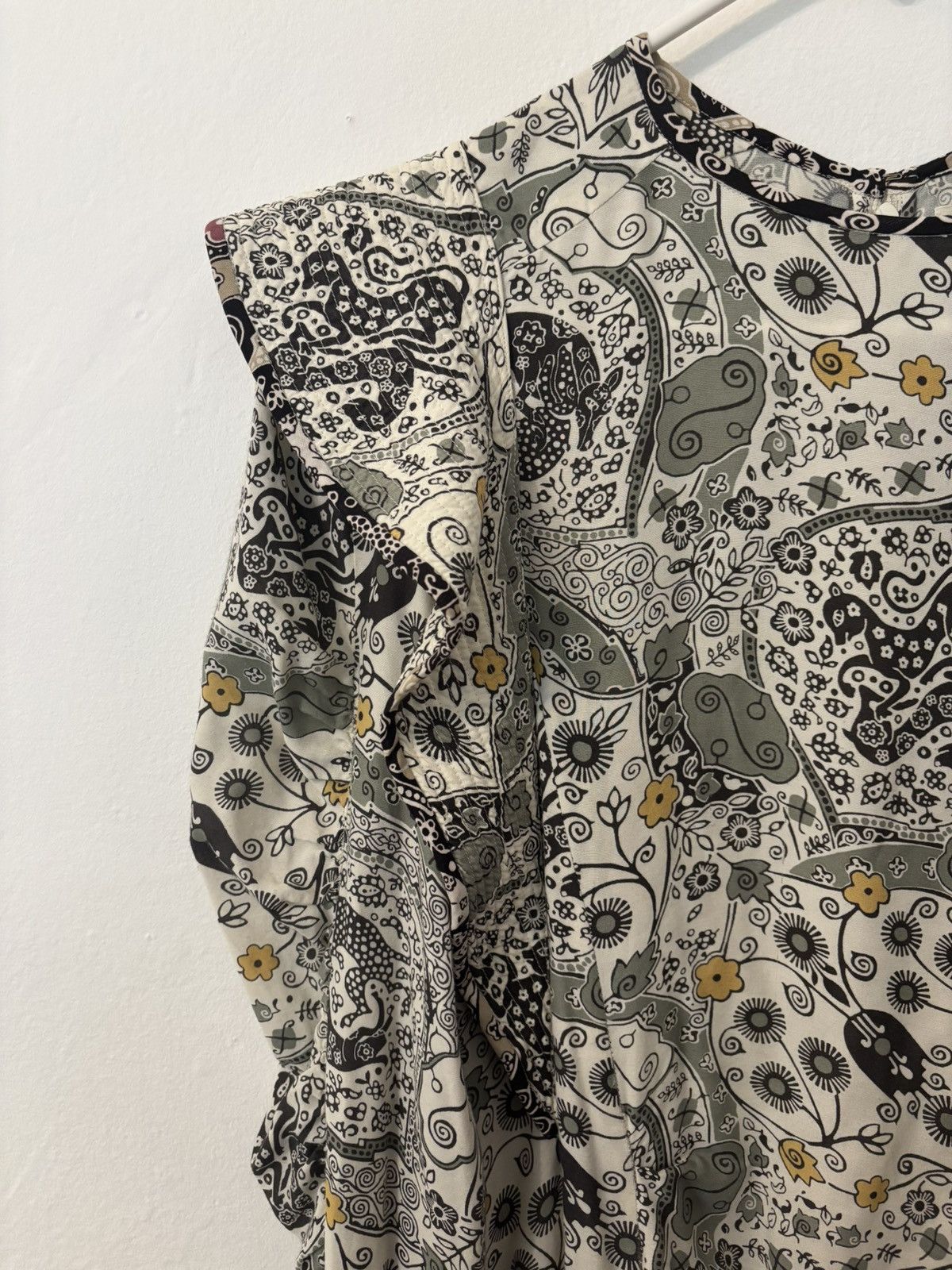 Isabel Marant Isabel Marant Catarina Dress - White & Green Floral Print Size M / US 6-8 / IT 42-44 - 4 Thumbnail