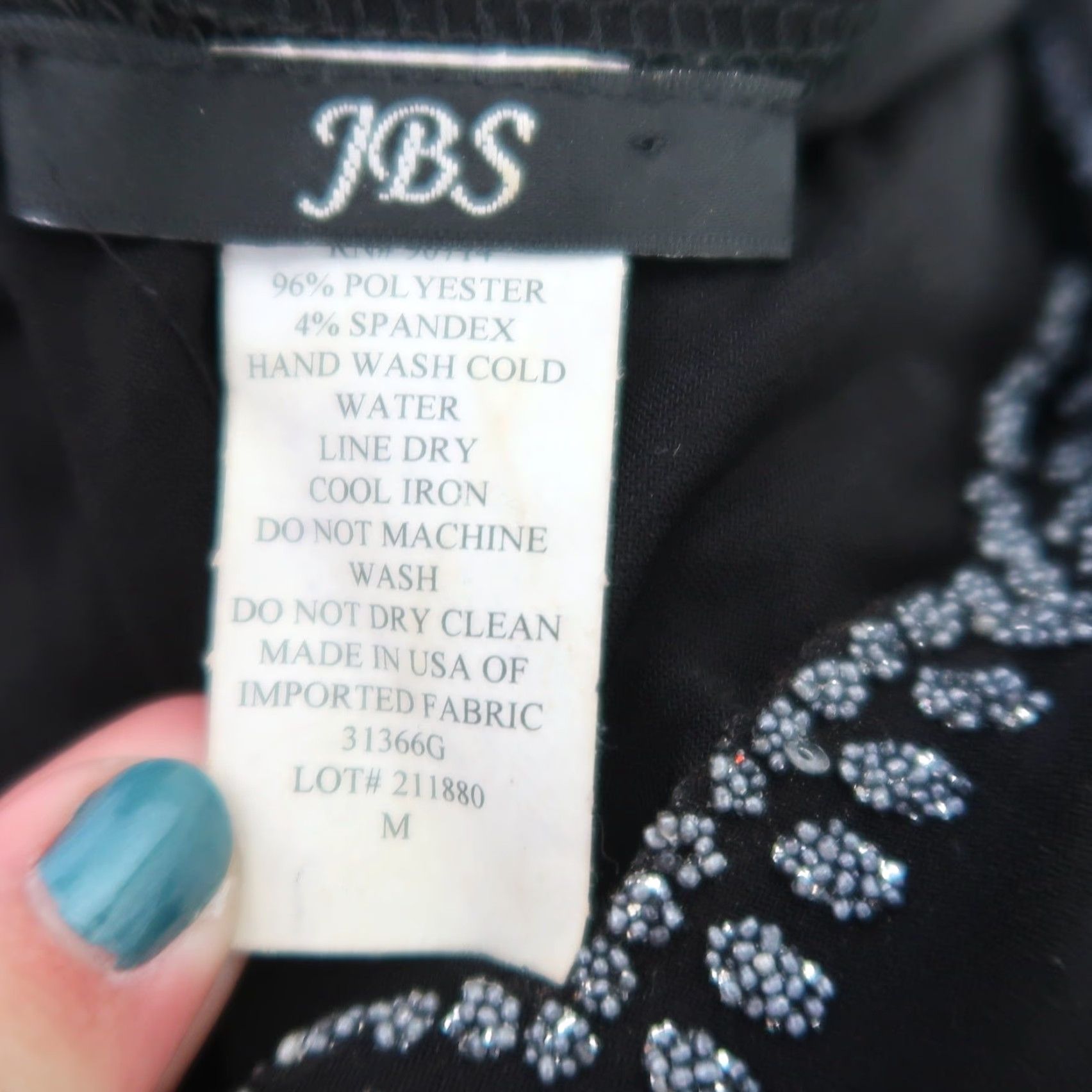 Vintage VINTAGE JBS Tank Womens M Black Beaded Embellished 90s Party Cocktail Sleeveless Size M / US 6-8 / IT 42-44 - 5 Thumbnail