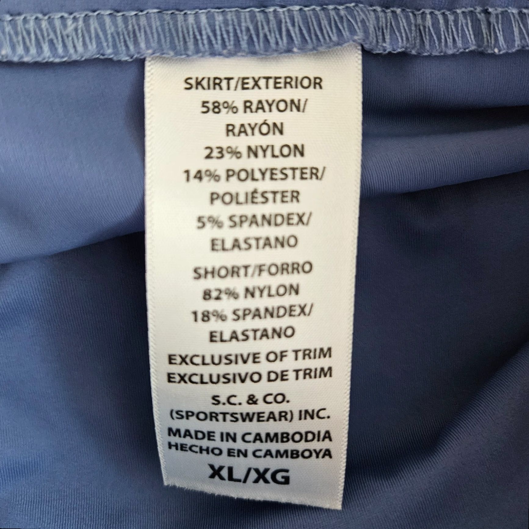 Vintage SC&Co Womens Skort Sz XL Blue White Stripe Pockets Pull On Size ONE SIZE - 4 Thumbnail