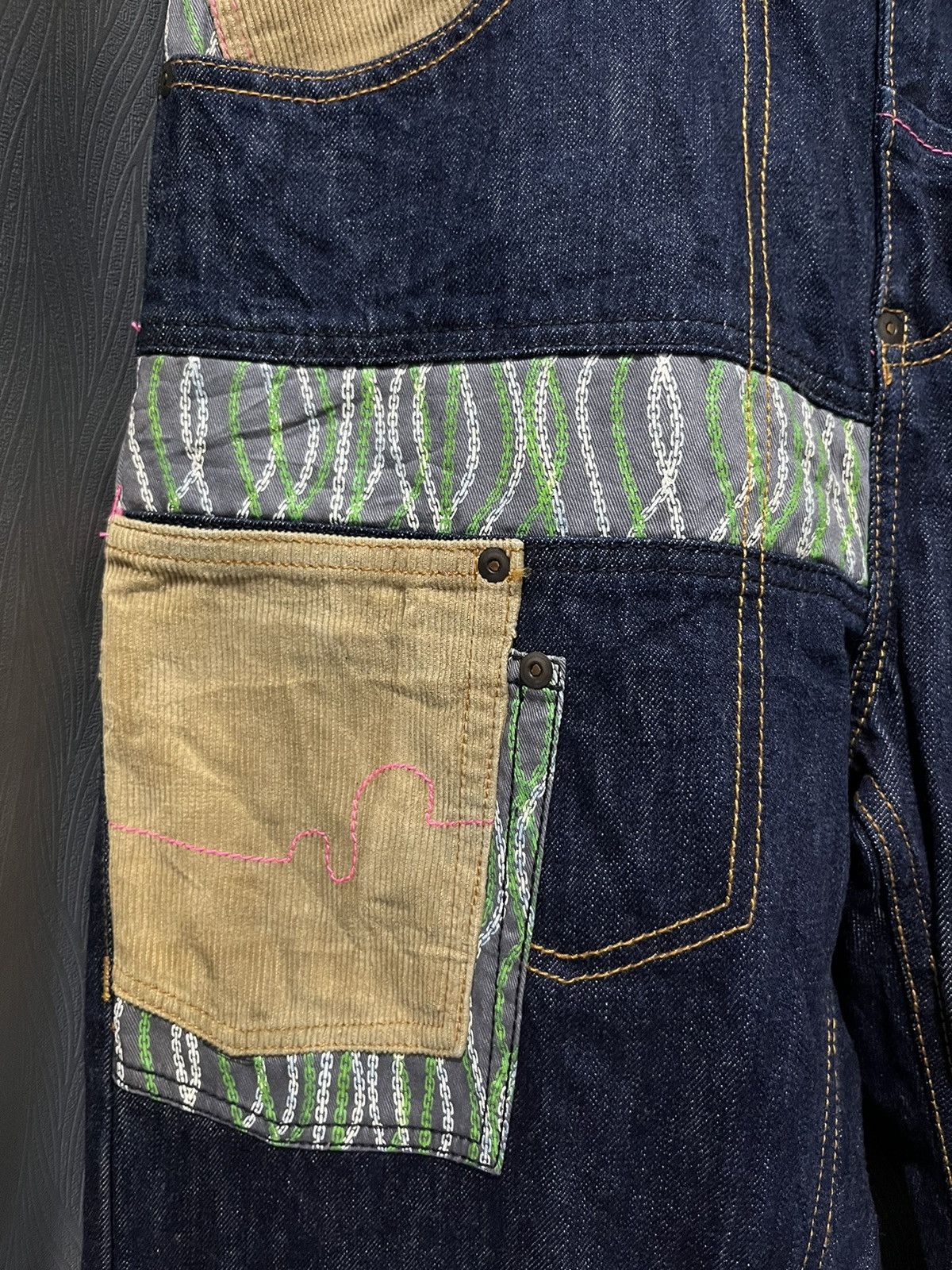 Japanese Brand × Kansai Yamamoto SACRIFICE Patchwork and Collage Fashion Jeans Size US 32 / EU 48 - 3 Thumbnail