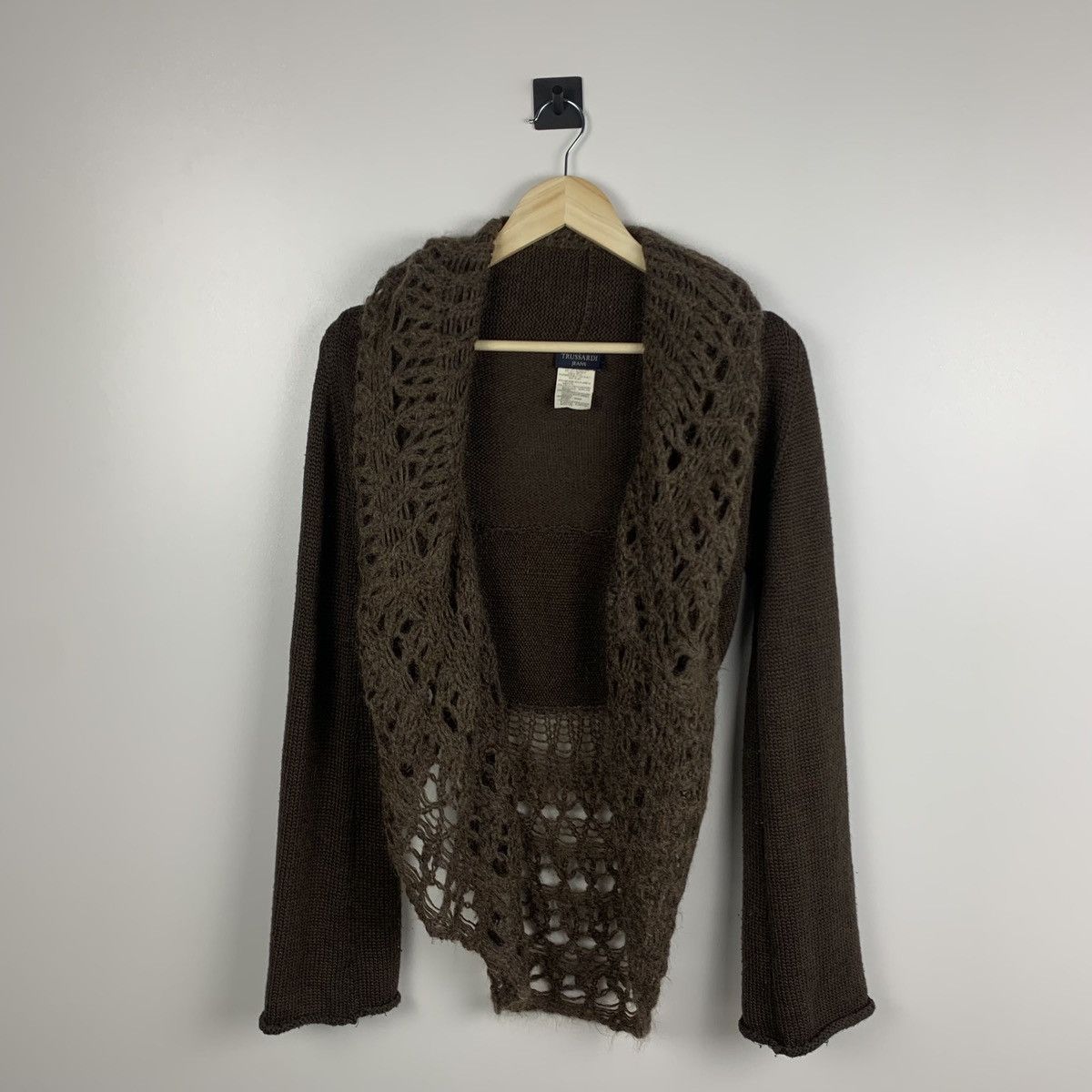 Trussardi Trussardi Jeans Brown Acrylic Wool Cardigan Size M Y2K Size M / US 6-8 / IT 42-44 - 1 Thumbnail