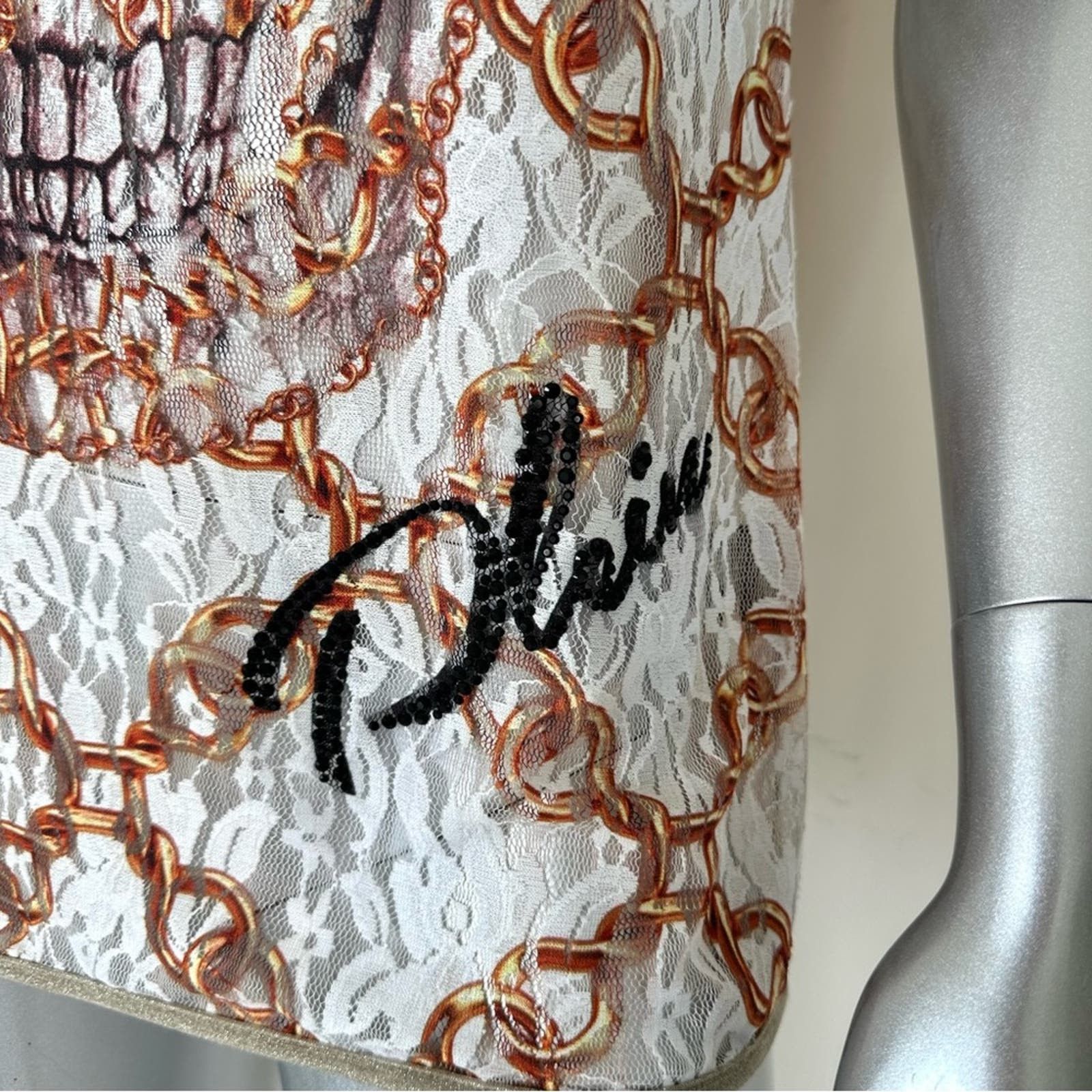 Philipp Plein women sheer top size M Authentic Retail 750$