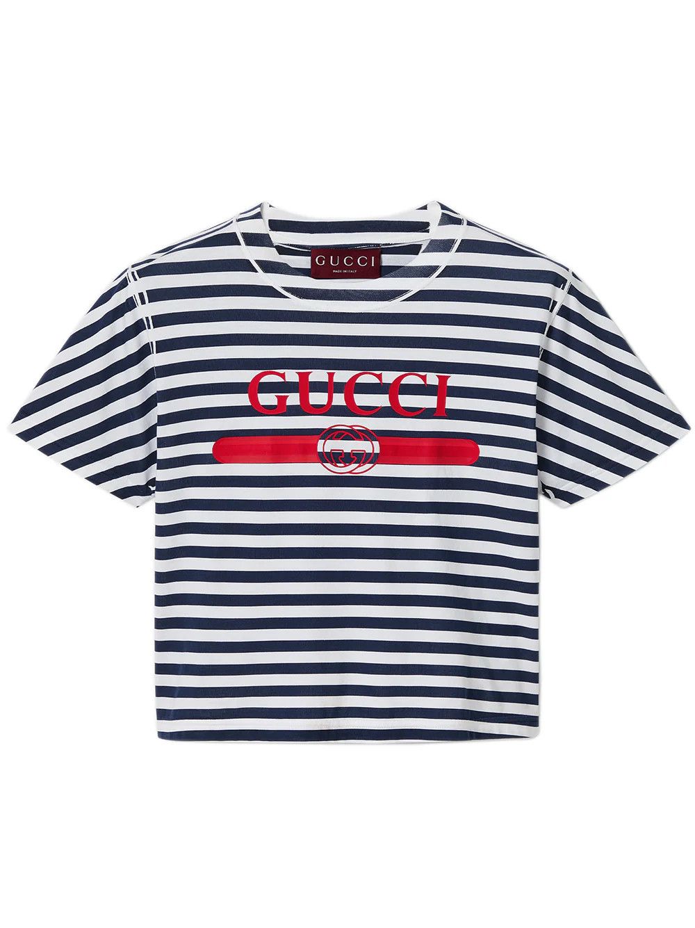 Gucci o1la5ras0526 Printed Striped Cotton Jersey T-Shirt Size L / US 10 / IT 46 - 1 Thumbnail