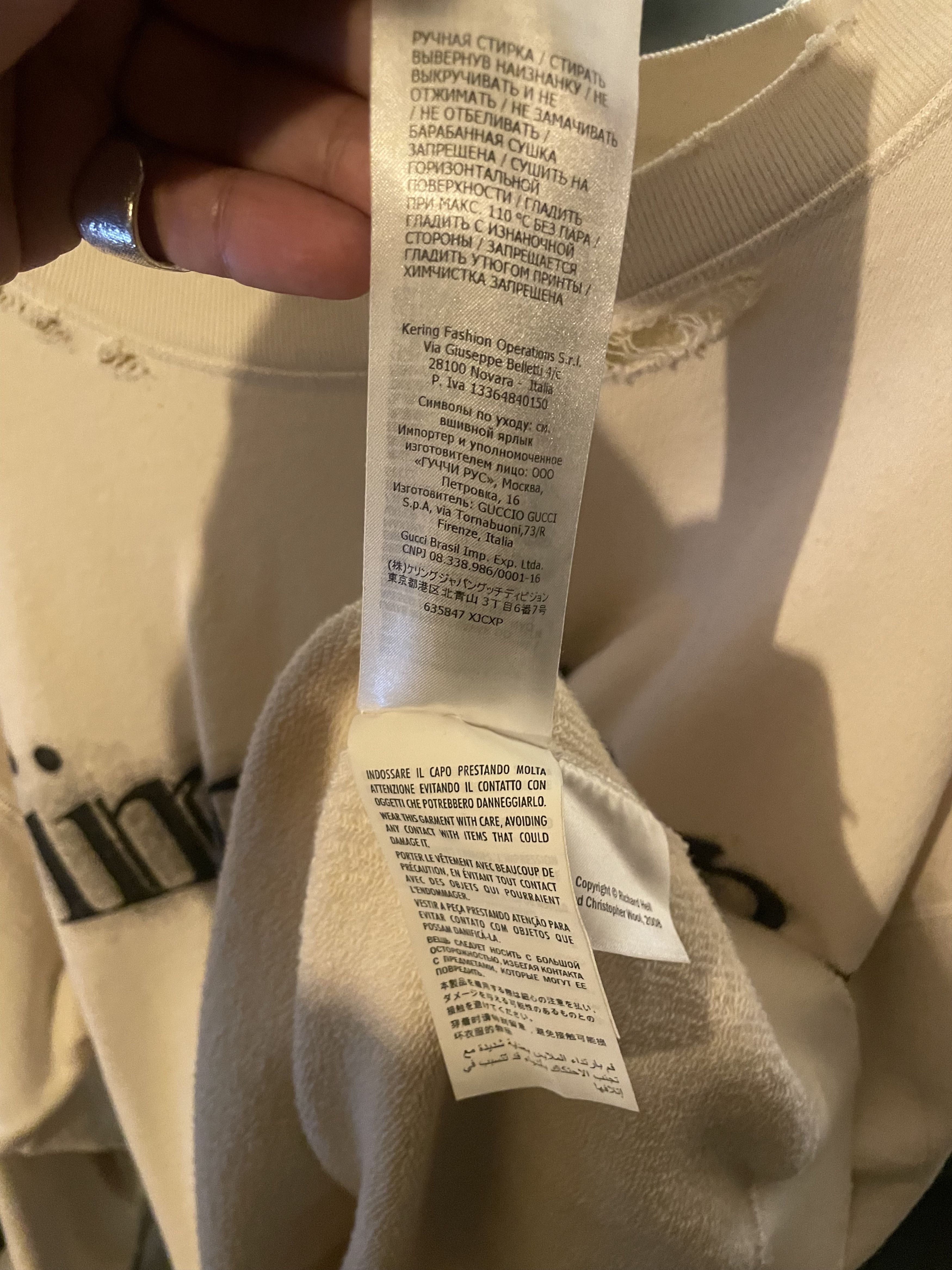 Gucci Gucci x Richard Hell "Impatient" Beige Crewneck Size US L / EU 52-54 / 3 - 5 Thumbnail