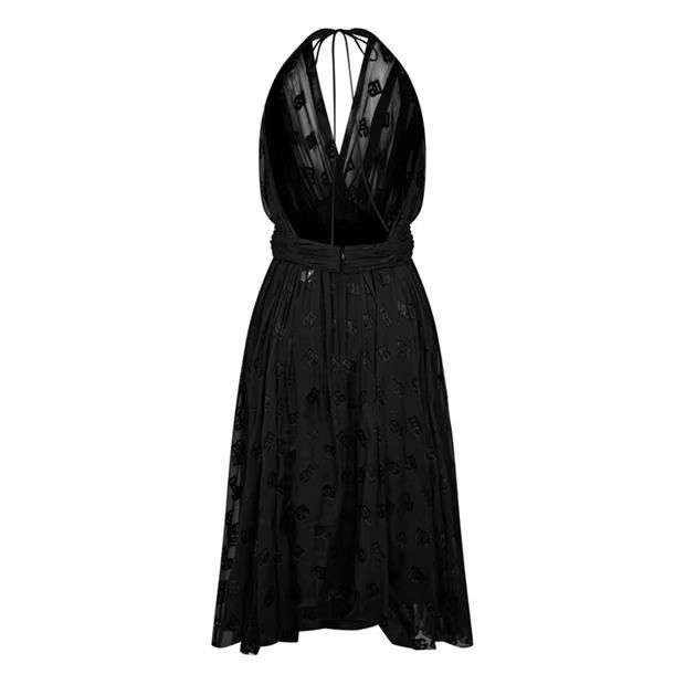 Dolce & Gabbana o1g2r1mq1024 Midi Dress in Nero Size M / US 6-8 / IT 42-44 - 2 Thumbnail