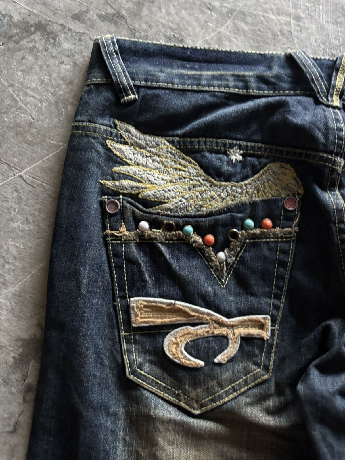 If Six Was Nine FLARE RED PEPPER WING POCKET RUSTY MUDMAX JAPANESE DENIM Size US 36 / EU 52 - 16 Thumbnail