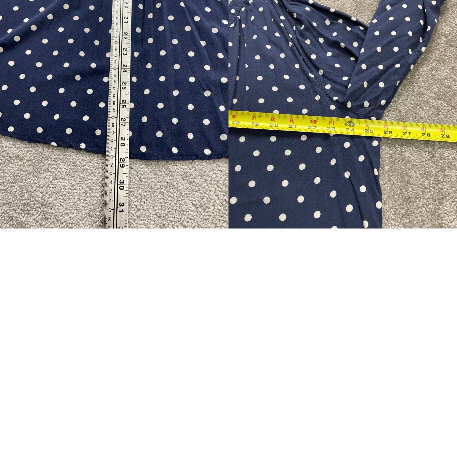 Old Navy Old Navy Blouse Women 2XL Blue Polka Dot V-Neck Long Sleeve Rayon Casual Top Womens Size XXL / US 16-18 / IT 52-54 - 8 Thumbnail