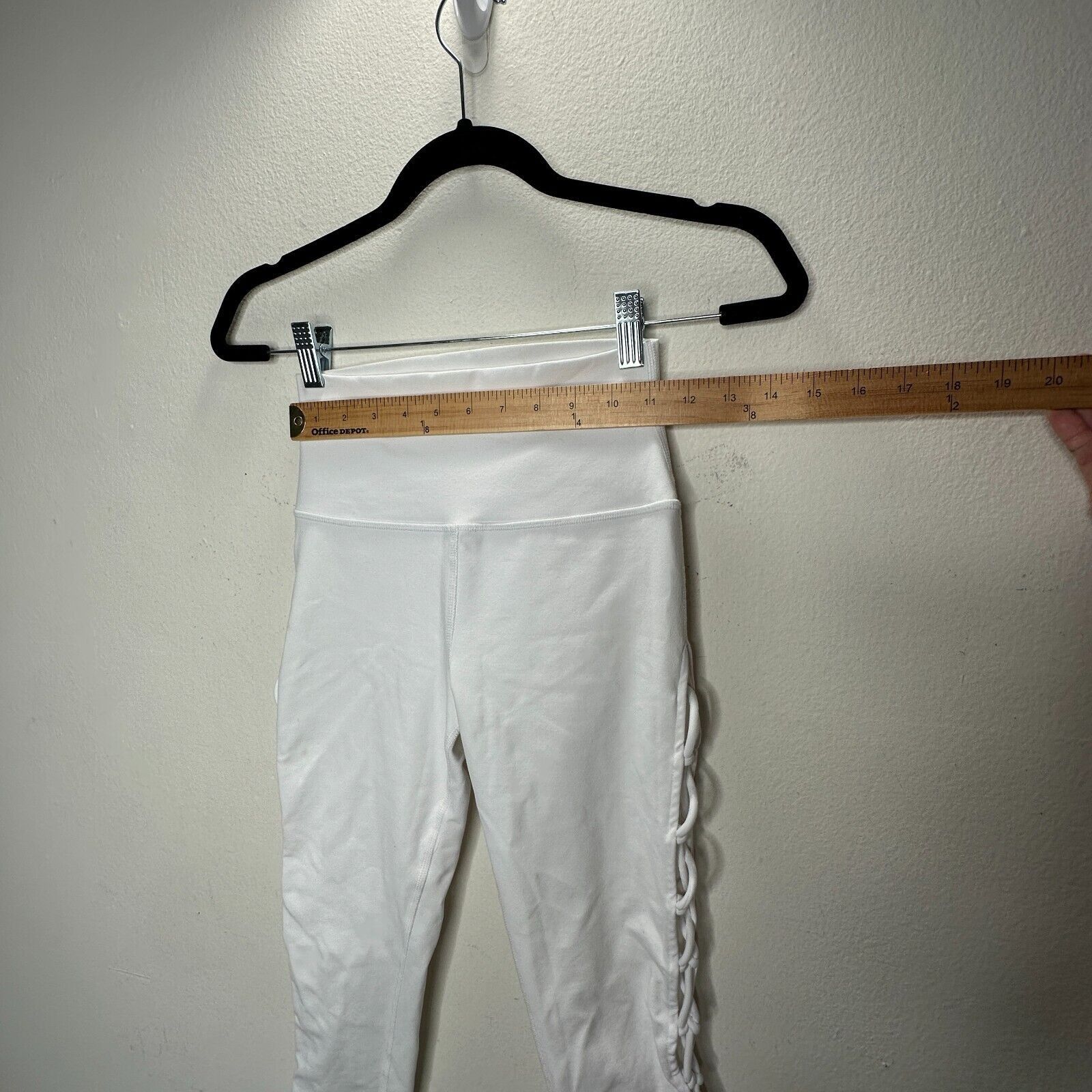 Alo Alo White Legging High Waisted Lace-Up Sides Yoga Pant XS Size 25" / US 0 / IT 36 - 11 Thumbnail