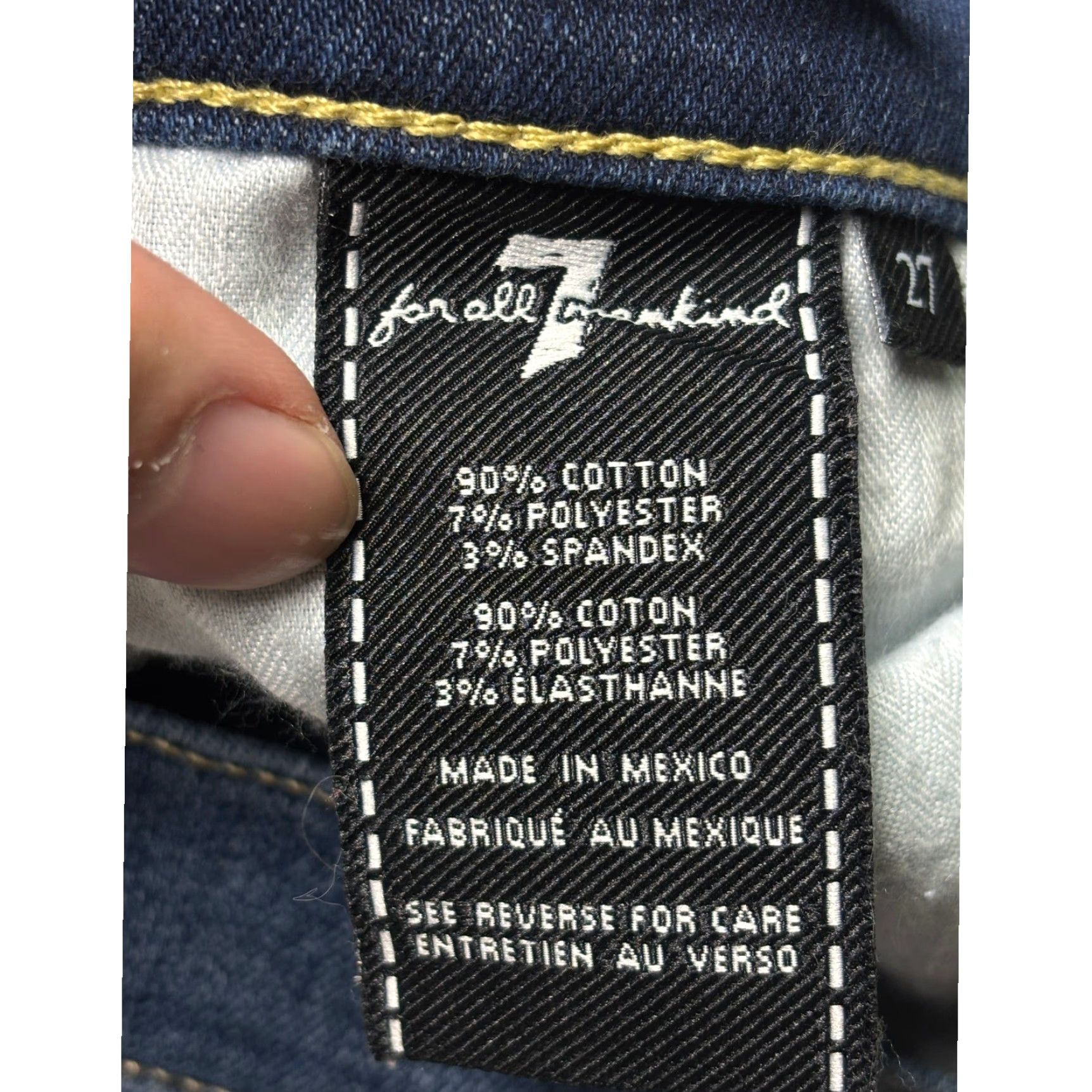 7 For All Mankind 7 For All Mankind Cropped Gwenevere Jeans Women's 30 Dark Wash Denim Slim Mid Rise Zip Button Pockets Stretch Cropped Jeans Women Size 30" / US 8 / IT 44 - 7 Thumbnail