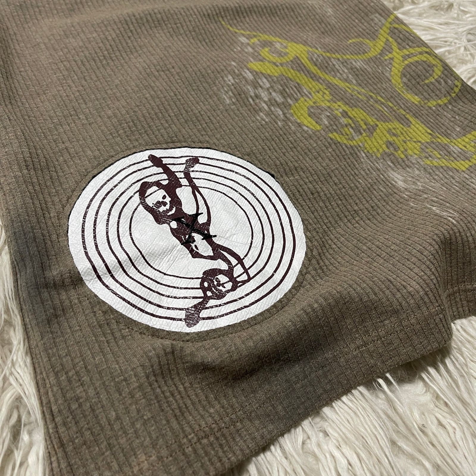 Hysteric Glamour Y2k Streetwear Graphic Thermal Knitted T-Shirt Beige Brown Size US XL / EU 56 / 4 - 5 Thumbnail
