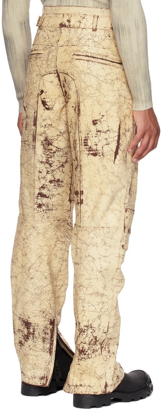 Diesel DIESEL P-ALAN CRACKED GOLD COATED DISTRESSED LEATHER PANTS Size US 36 / EU 52 - 18 Thumbnail