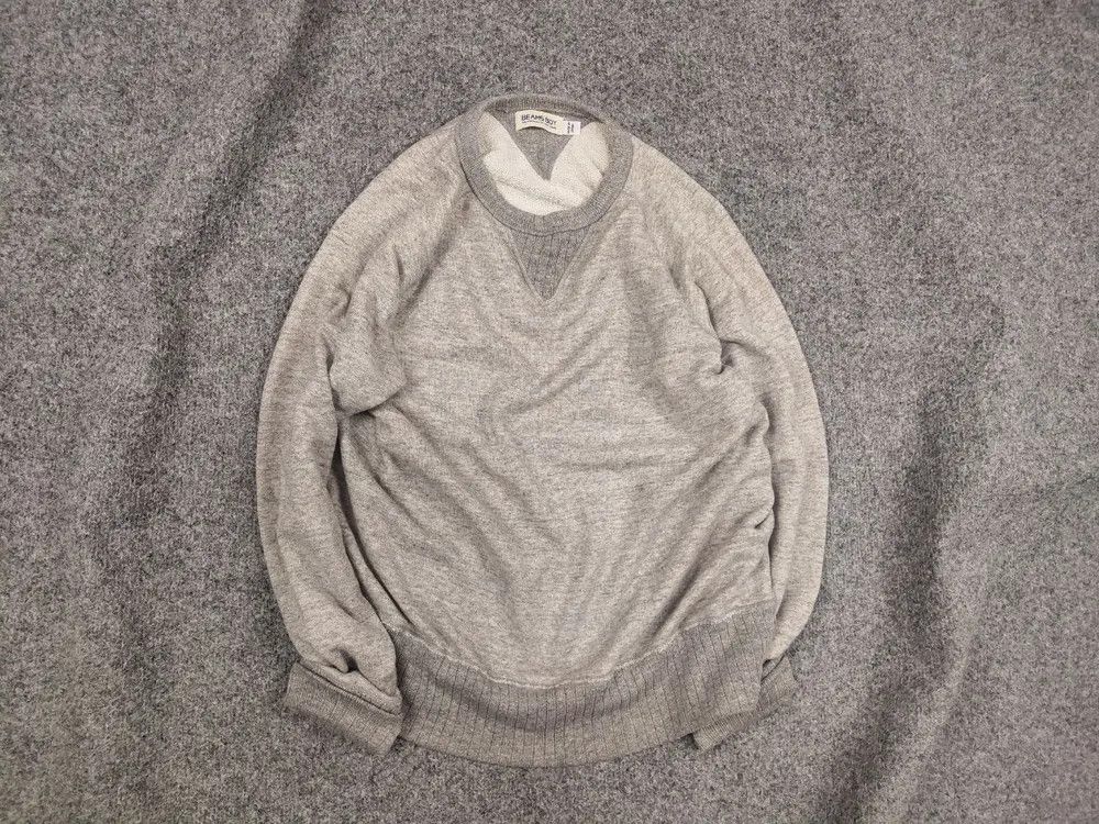 Beams Plus Beams Plus Boy Japan made blank Gray Crew Chek Sweatshirt Size US S / EU 44-46 / 1 - 1 Thumbnail