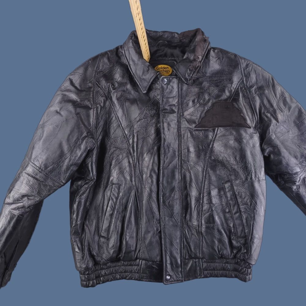 Vintage Golden Leathers Jacket Mens XL Black Real Genuine Patchwork Size US XL / EU 56 / 4 - 1 Thumbnail