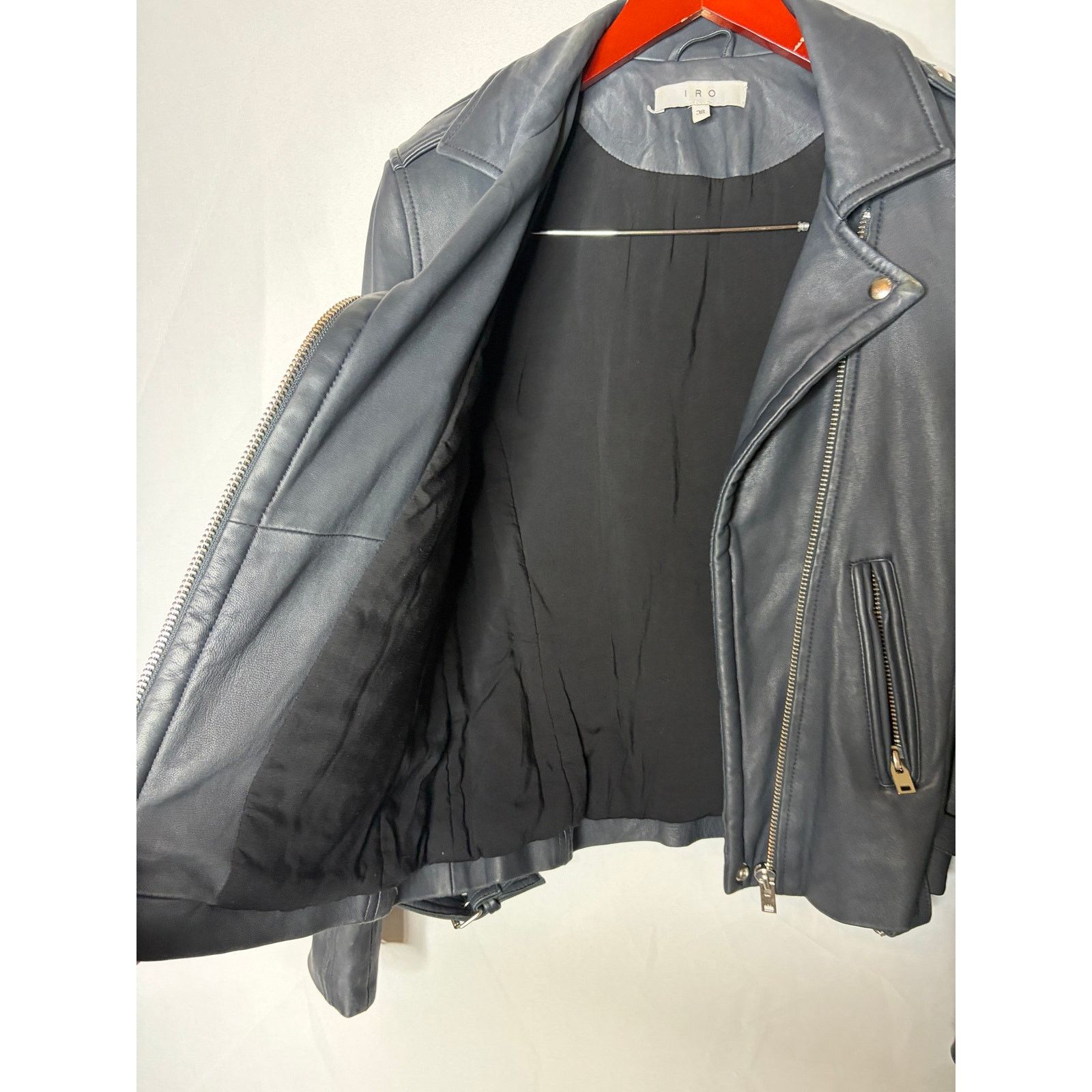 Iro IRO Han 100% Lamb Moto Leather Jacket sz FR 38 US 6 Size M / US 6-8 / IT 42-44 - 7 Thumbnail
