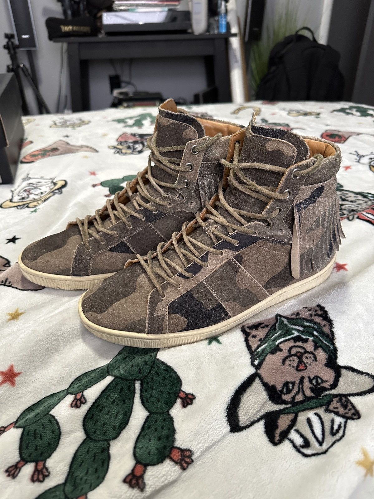Fringe Camouflage Hi-Top Sneaker