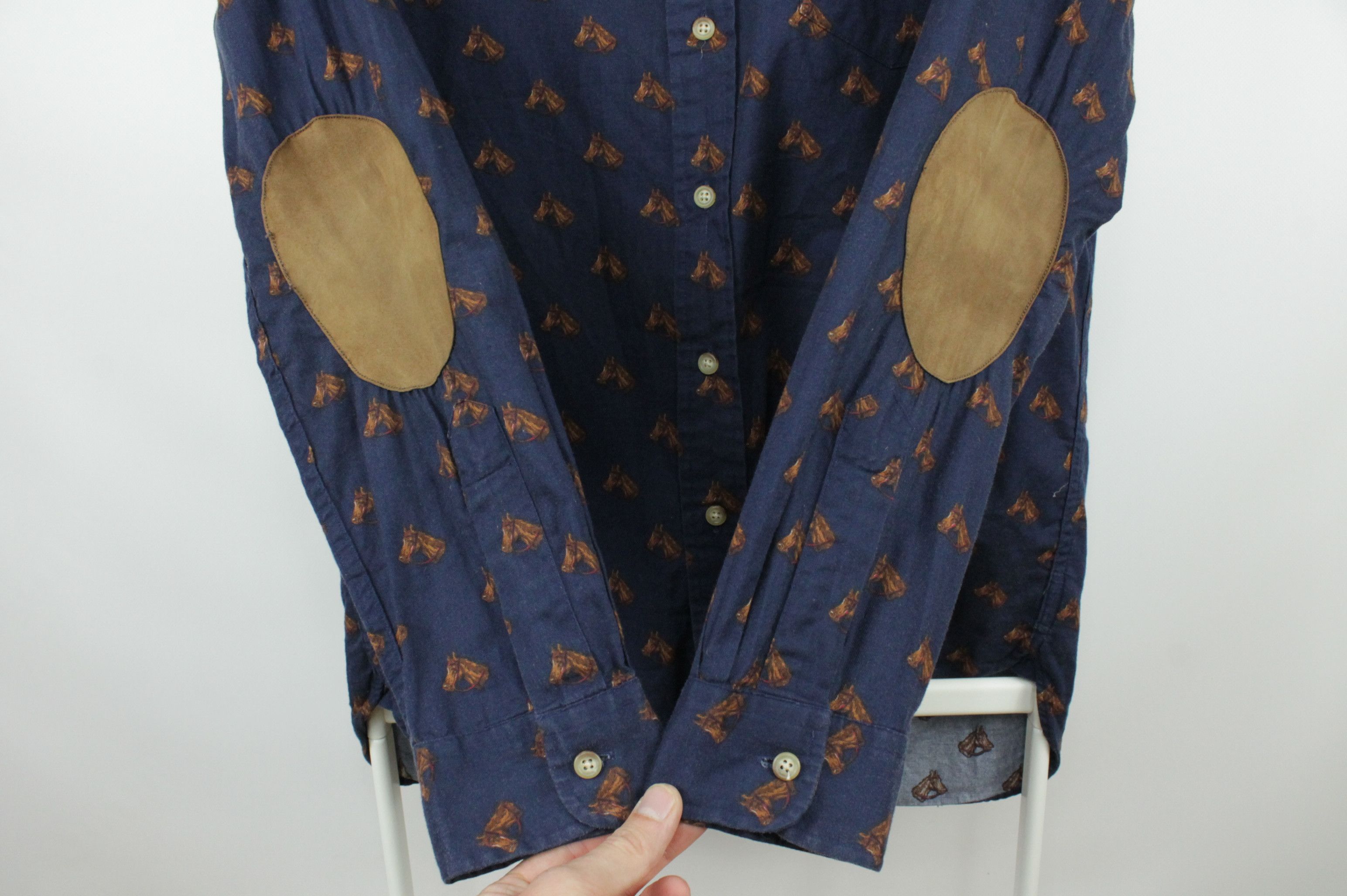 Polo Ralph Lauren × Ralph Lauren Polo Ralph Lauren Monogram Horse Blue Flannel Shirt Size US M / EU 48-50 / 2 - 4 Thumbnail